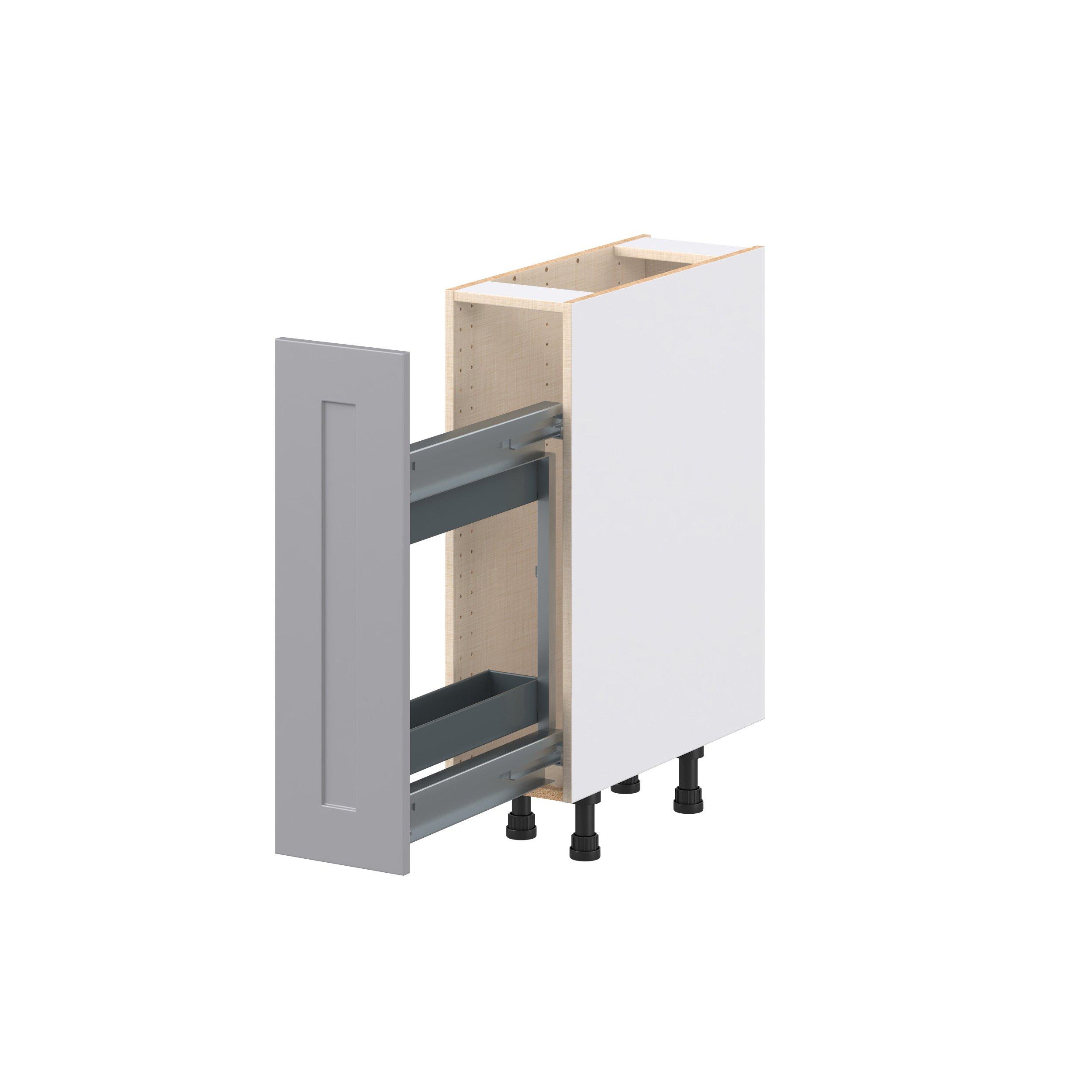 Candler 9 in. Painted Slate Gray Spice Rack Pull-Out Base Cabinet