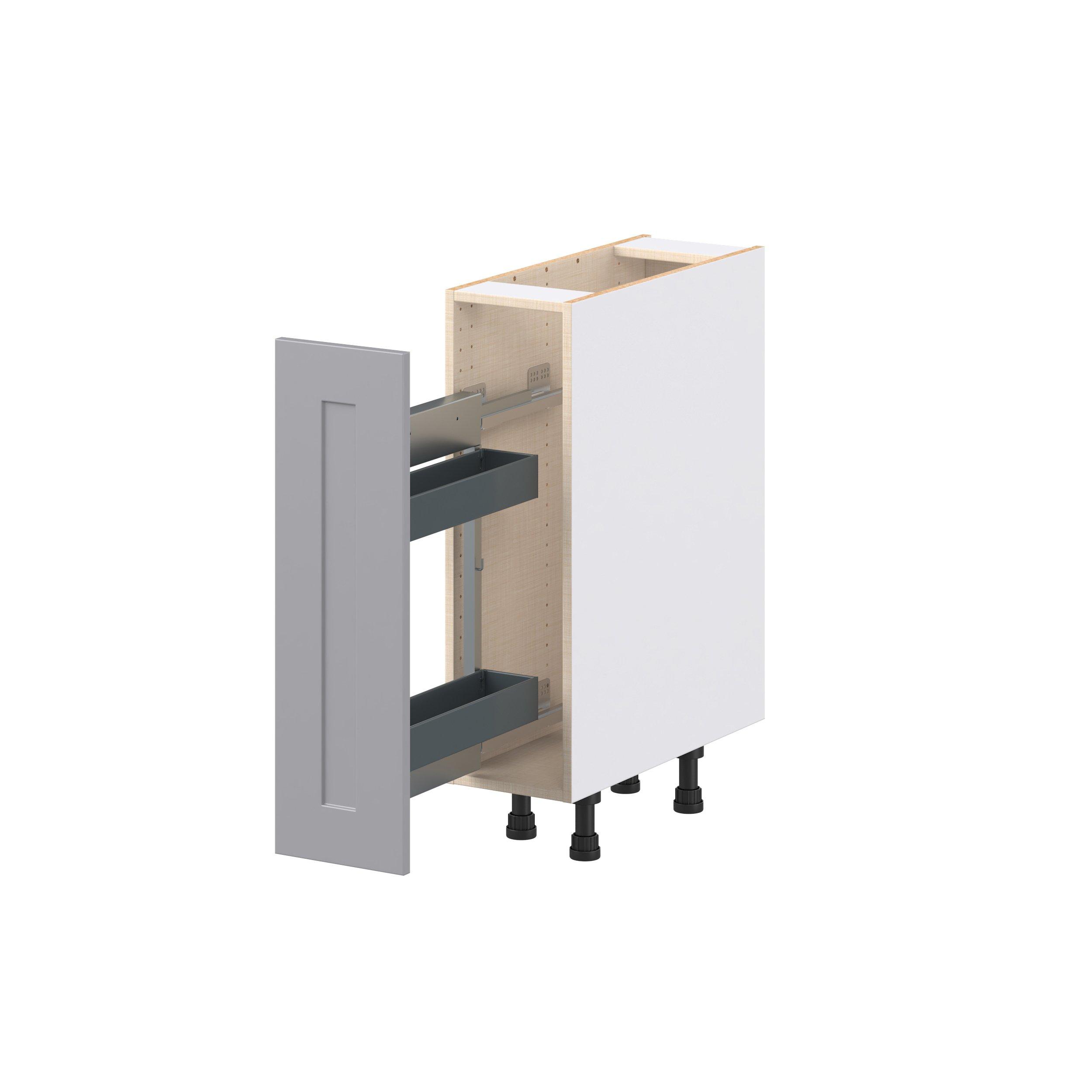 Candler 9 in. Painted Slate Gray Spice Rack Pull-Out Base Cabinet