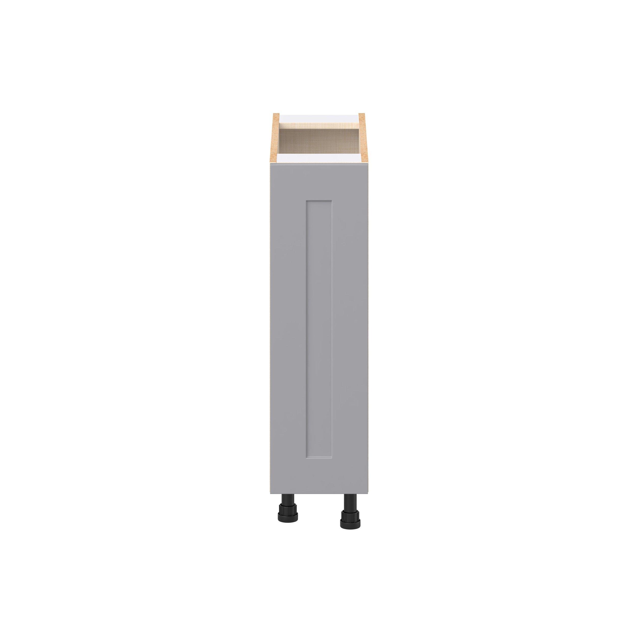 Candler 9 in. Painted Slate Gray Spice Rack Pull-Out Base Cabinet