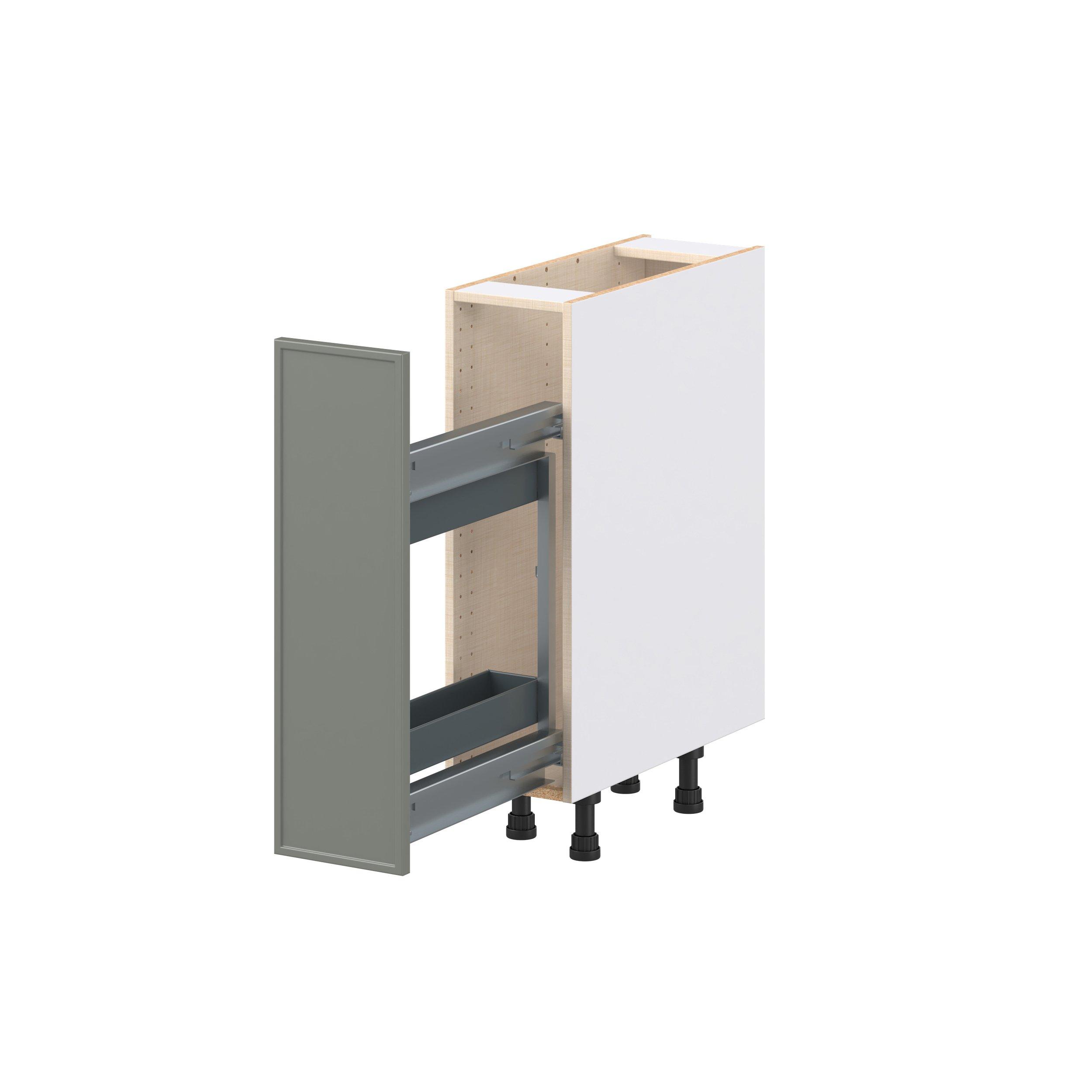 Linden 9 in. Painted Moss Green Spice Rack Pull-Out Base Cabinet