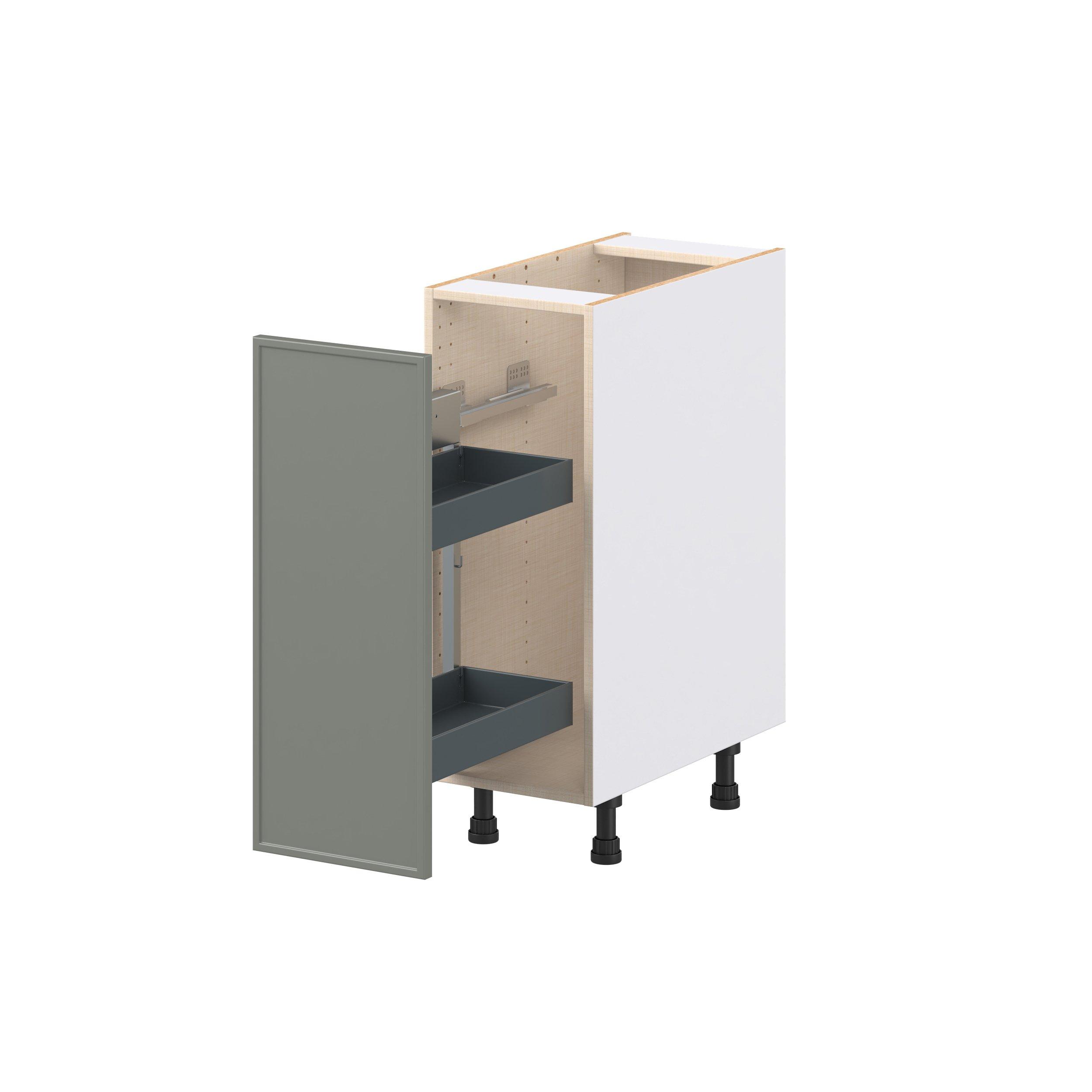 Linden 12 in. Painted Moss Green Spice Rack Pull-Out Base Cabinet