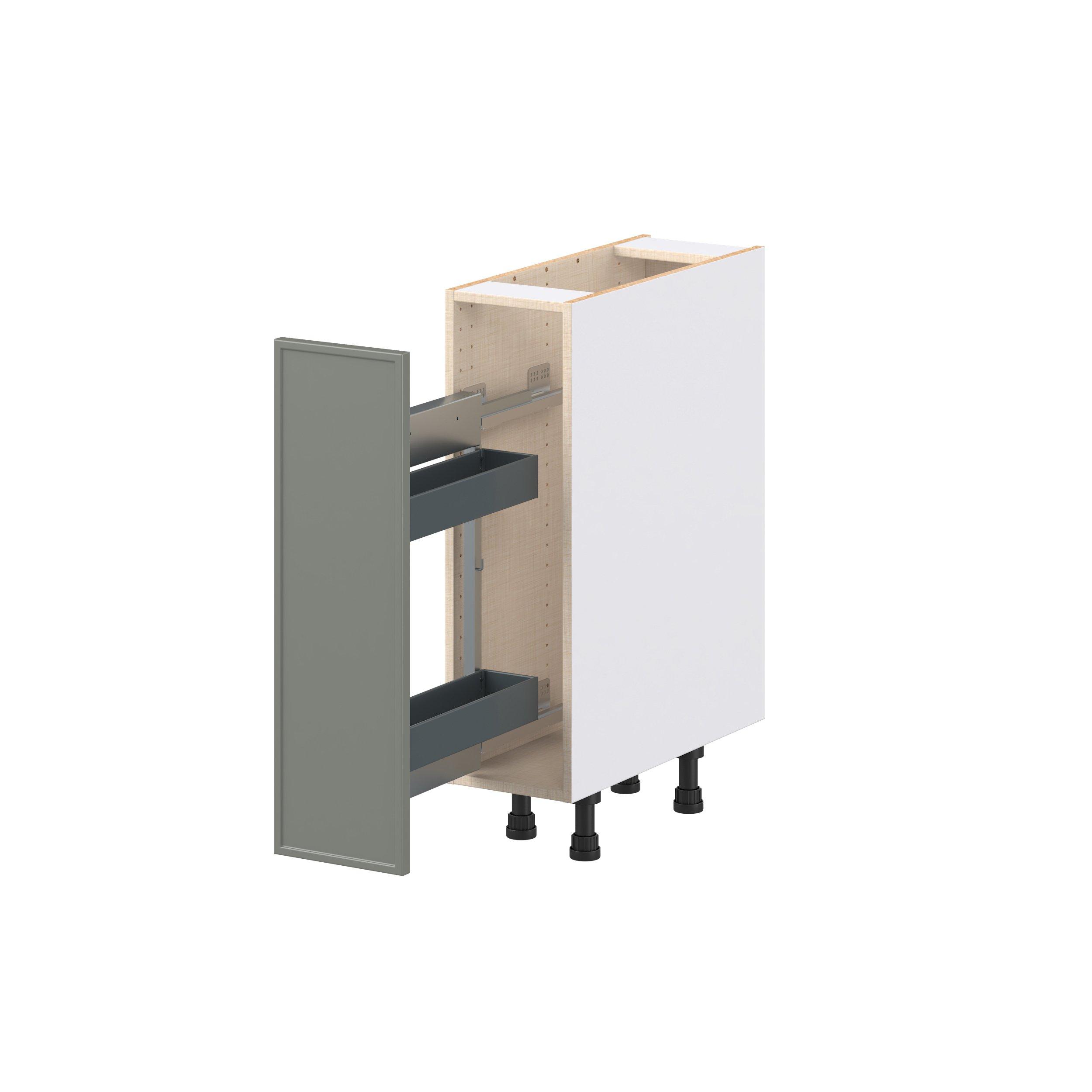Linden 9 in. Painted Moss Green Spice Rack Pull-Out Base Cabinet