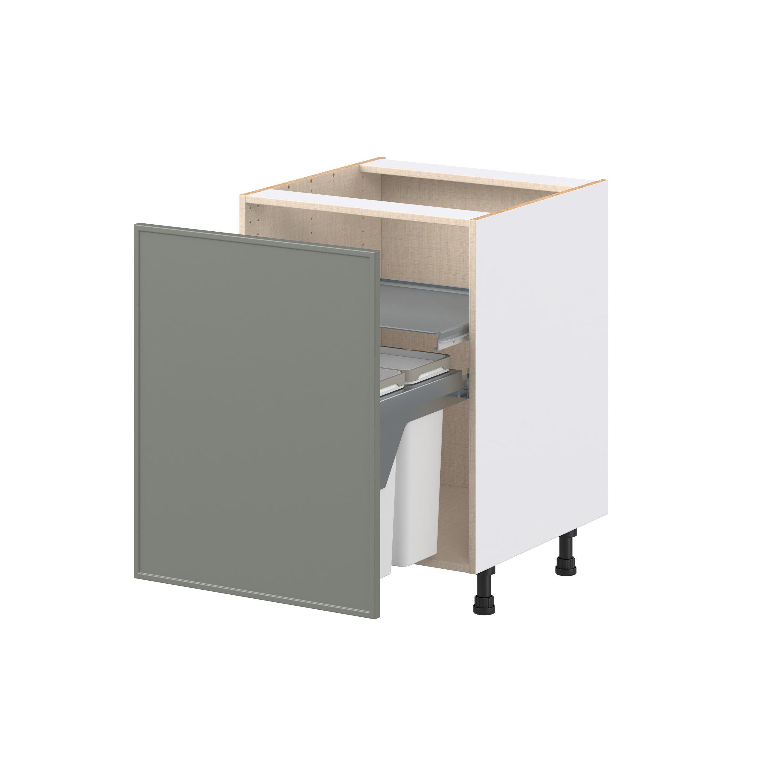 Linden 24 in. Painted Moss Green Trash Can Pull-Out Base Cabinet