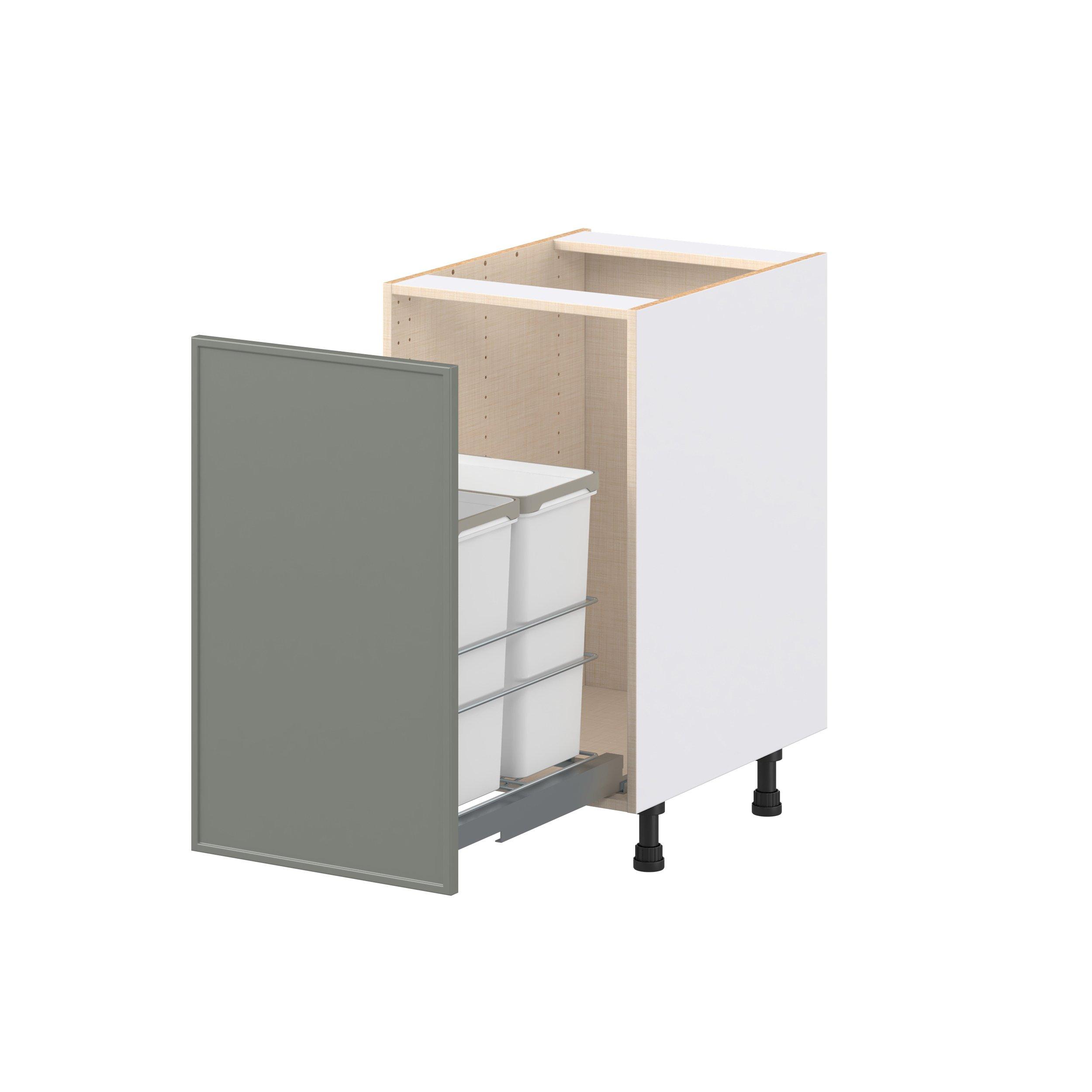 Linden 18 in. Painted Moss Green Trash Can Pull-Out Base Cabinet