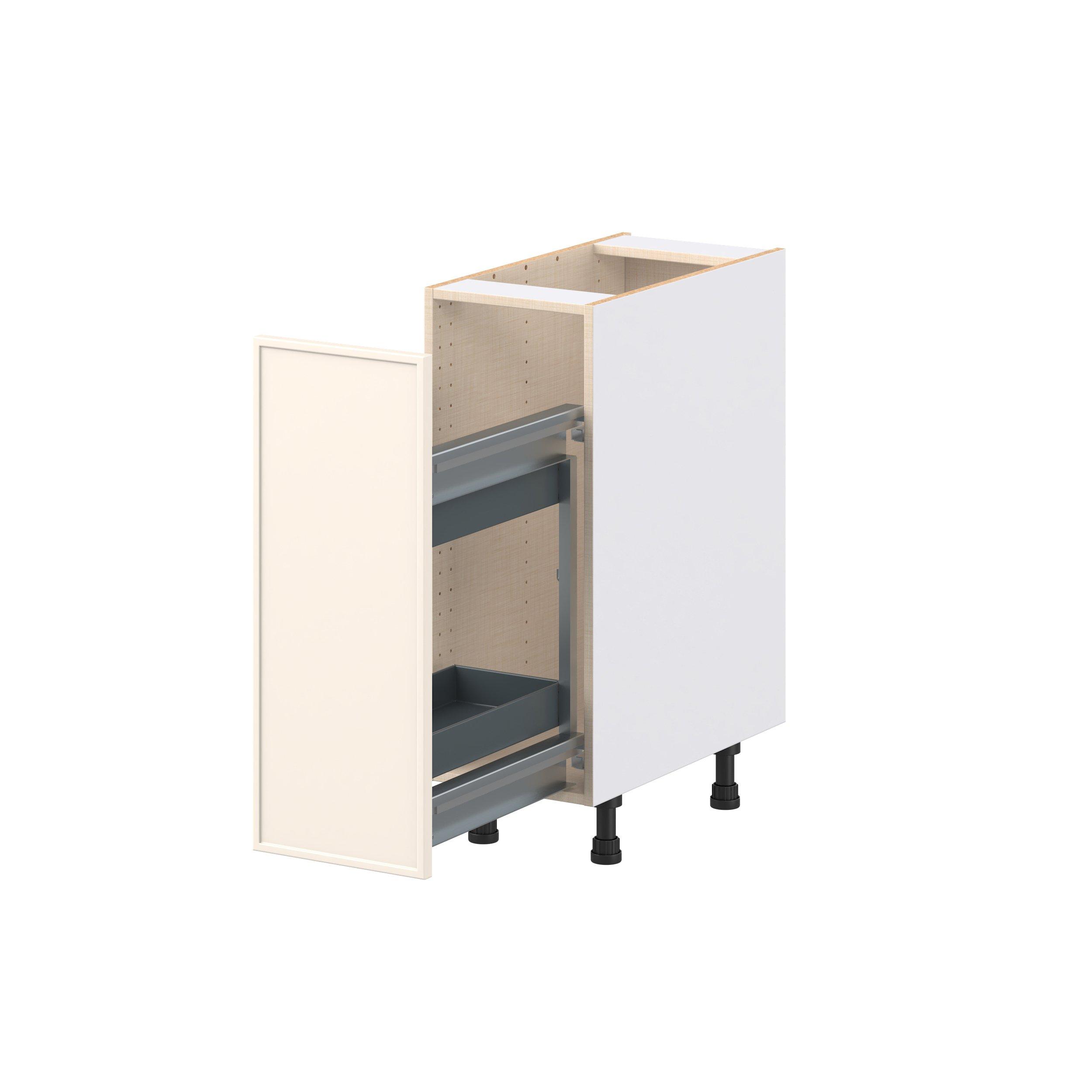 Linden 12 in. Painted Washed Linen Spice Rack Pull-Out Base Cabinet