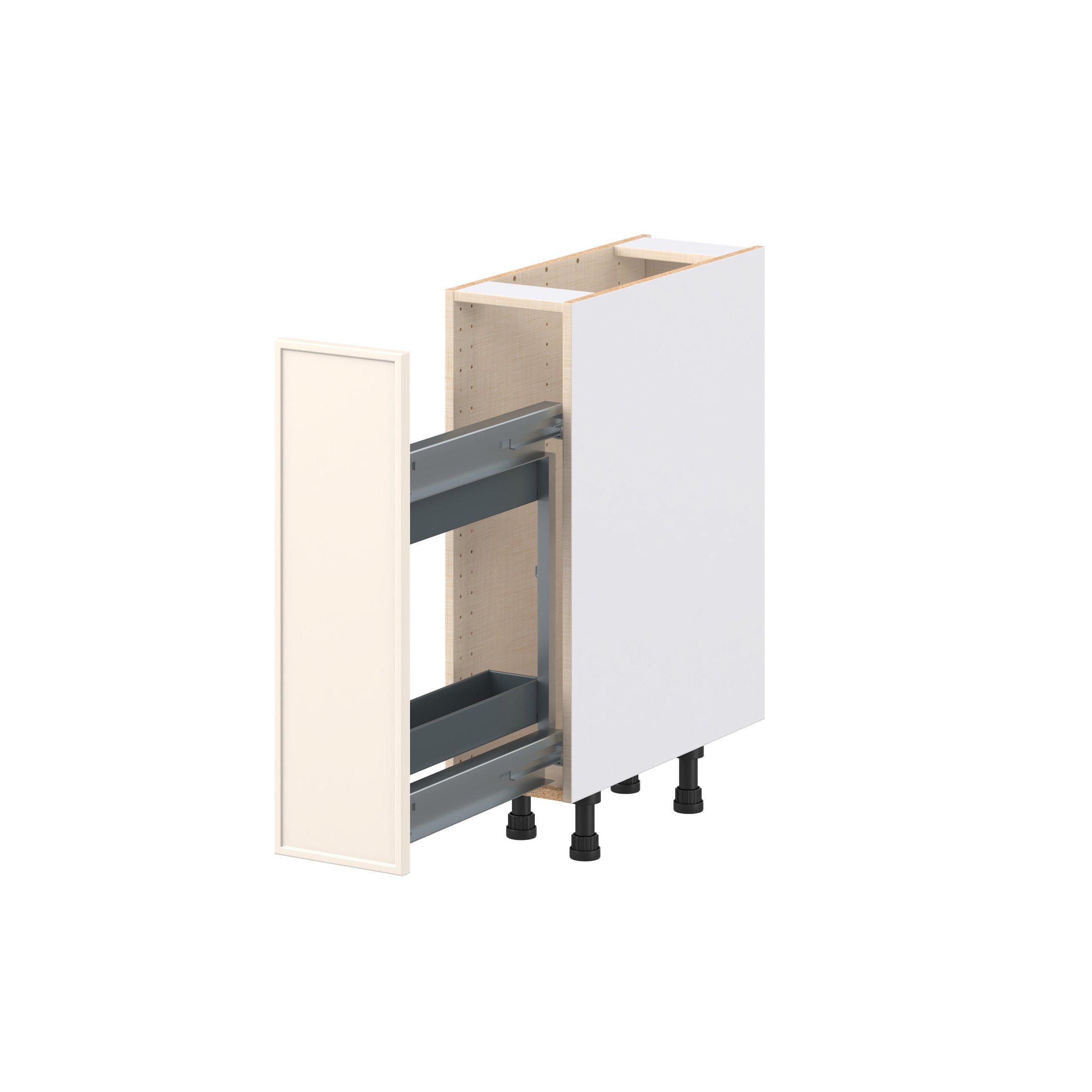 Linden 9 in. Painted Washed Linen Spice Rack Pull-Out Base Cabinet