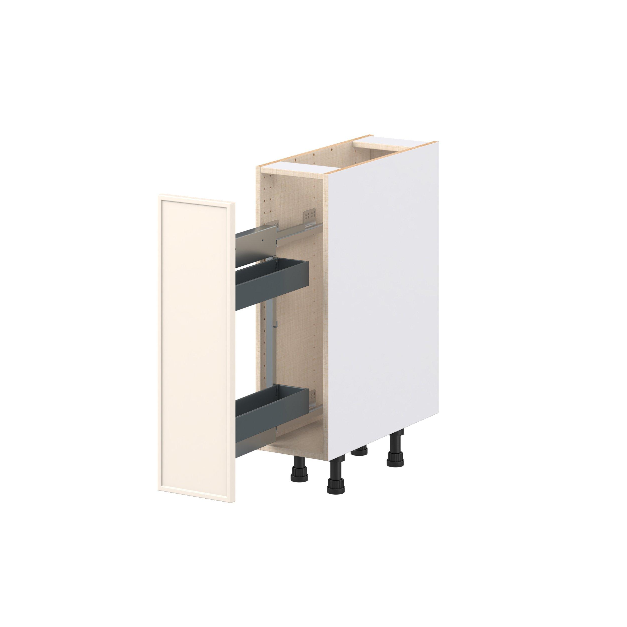 Linden 9 in. Painted Washed Linen Spice Rack Pull-Out Base Cabinet