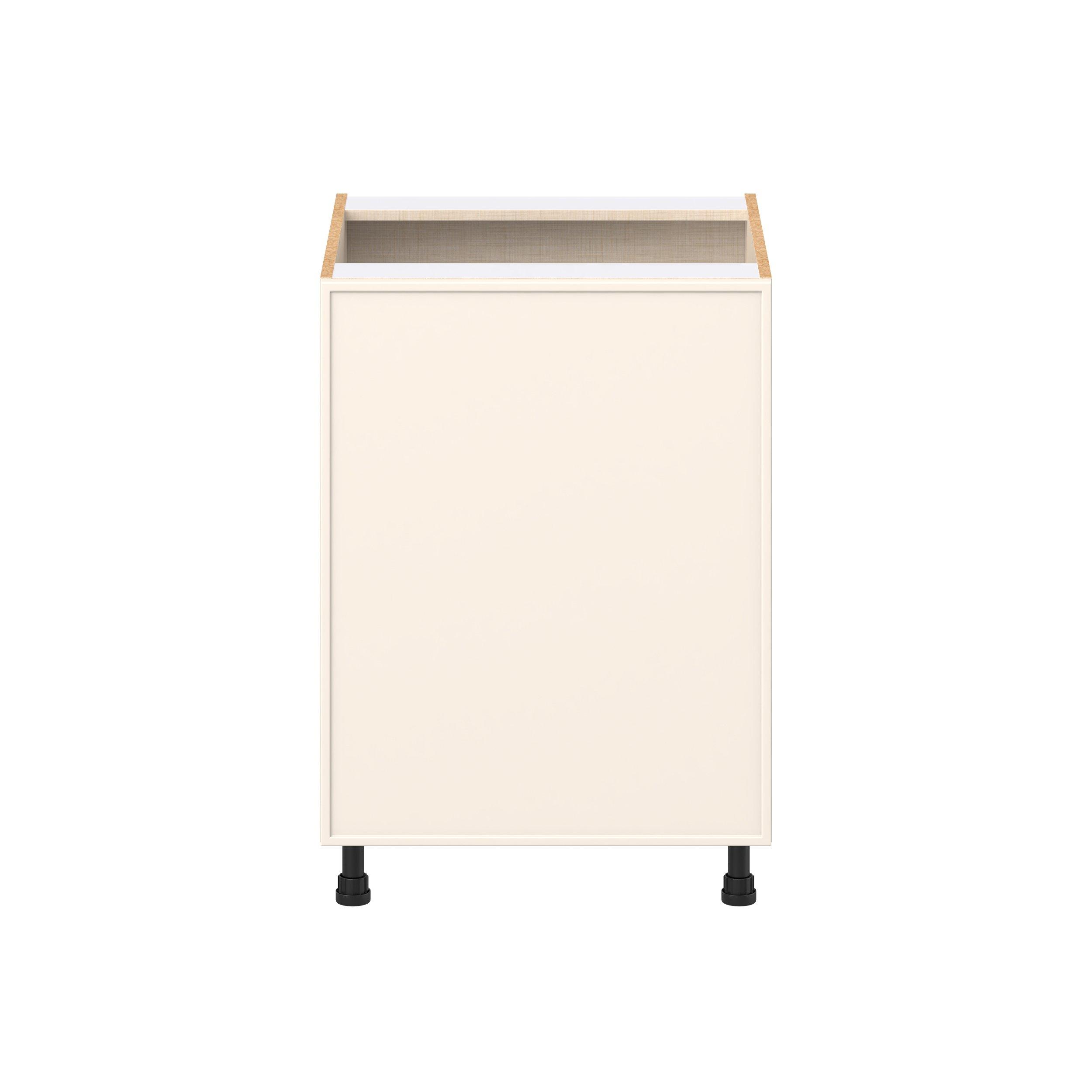 Linden 24 in. Painted Washed Linen Trash Can Pull-Out Base Cabinet