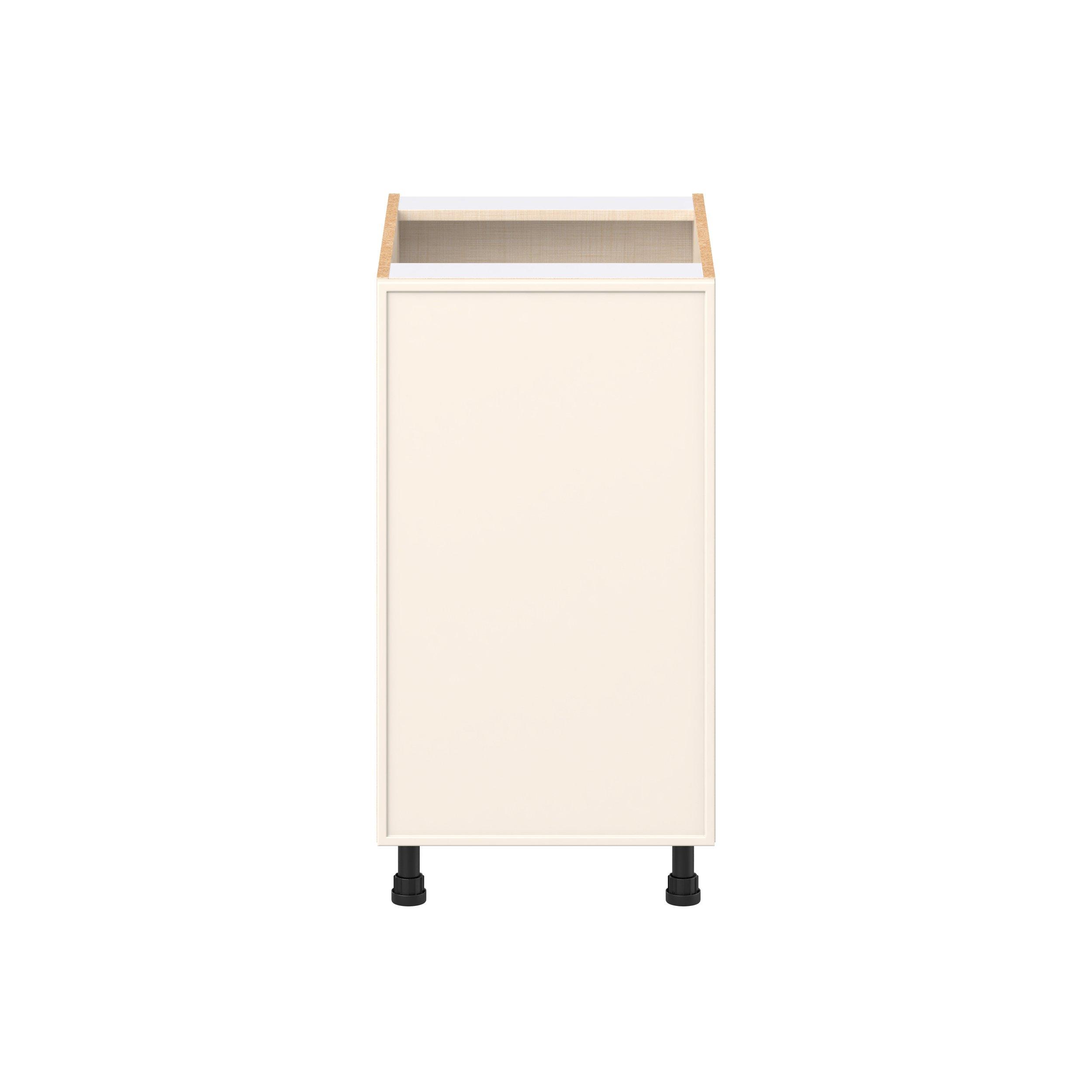 Linden 18 in. Painted Washed Linen Trash Can Pull-Out Base Cabinet