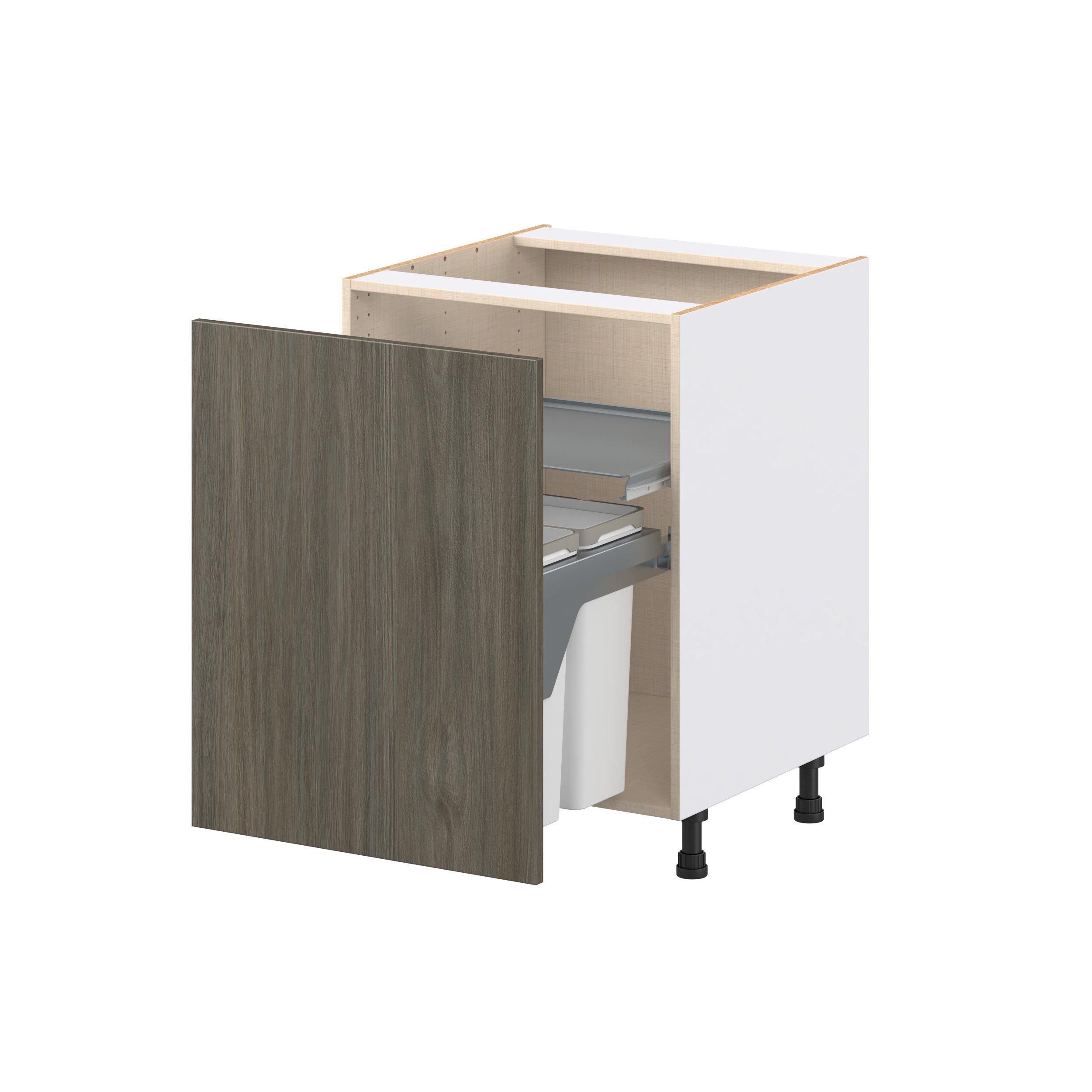 Glenwood 24 in. Burnt Walnut Trash Can Pull-Out Base Cabinet