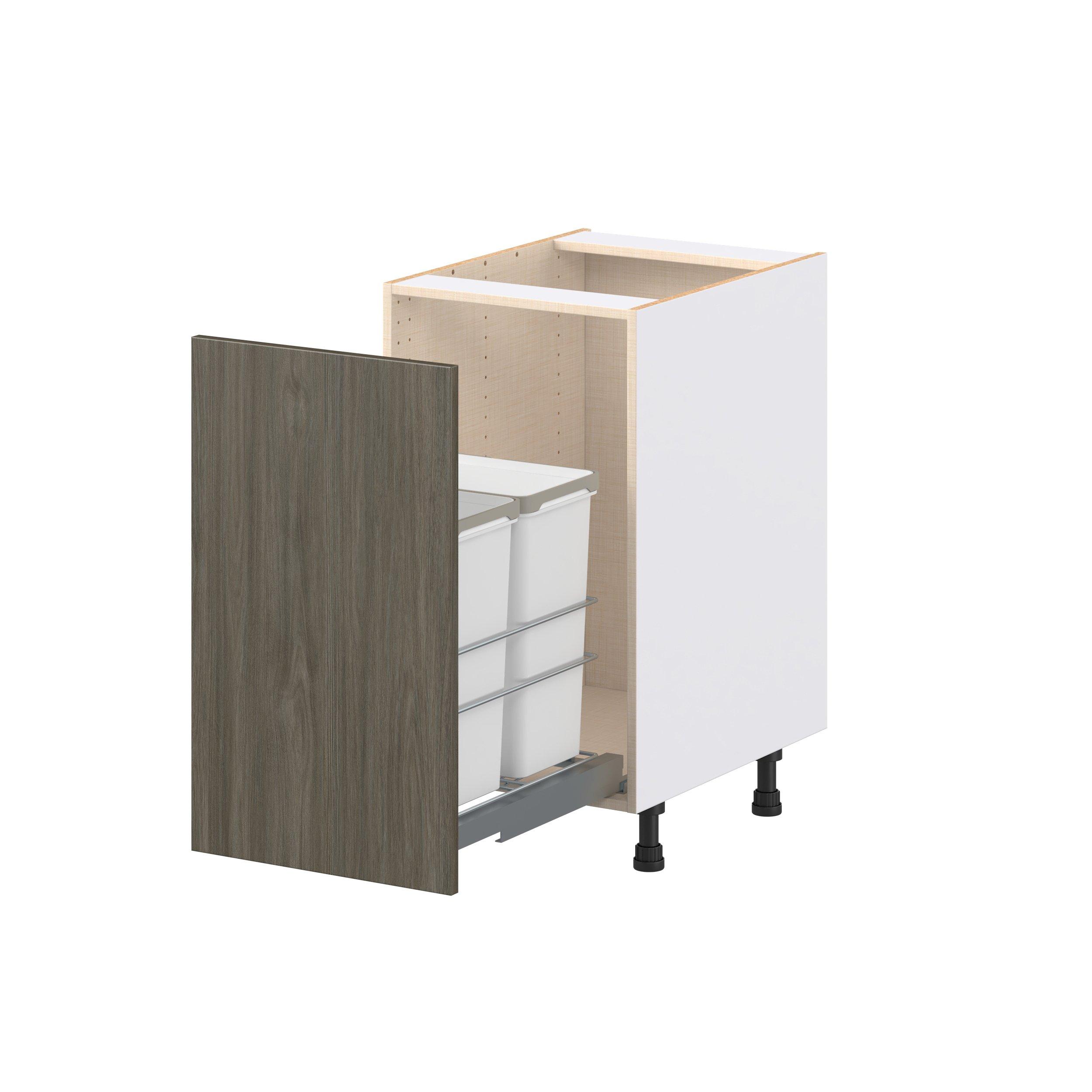 Glenwood 18 in. Burnt Walnut Trash Can Pull-Out Base Cabinet