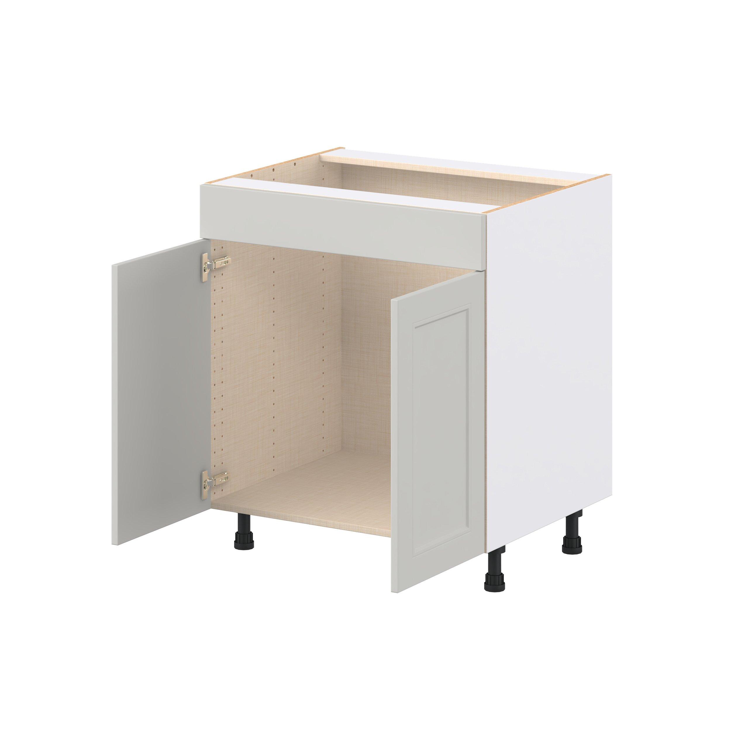 Lenox 30 in. Painted Light Gray Sink Base Cabinet with False Front