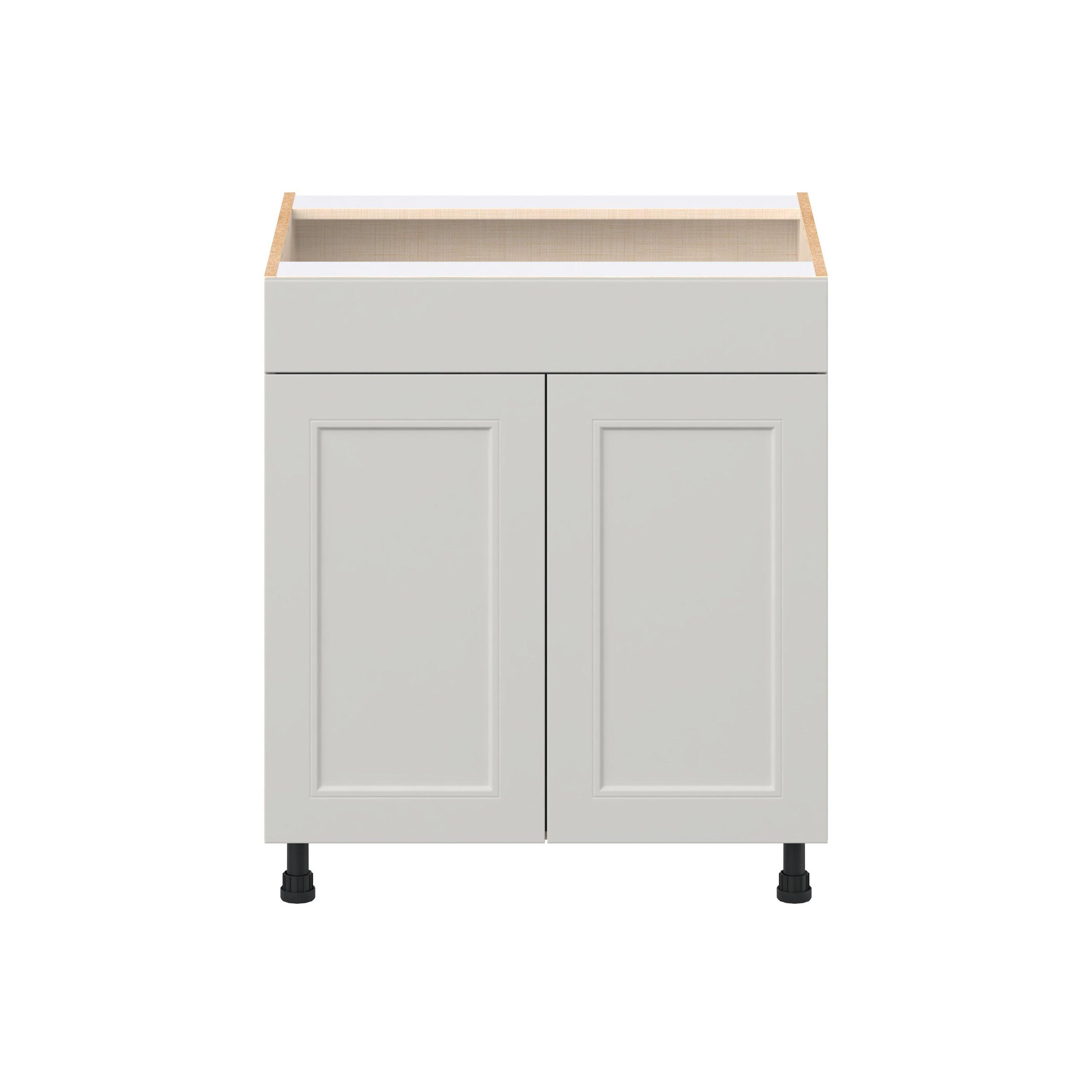 Lenox 30 in. Painted Light Gray Sink Base Cabinet with False Front