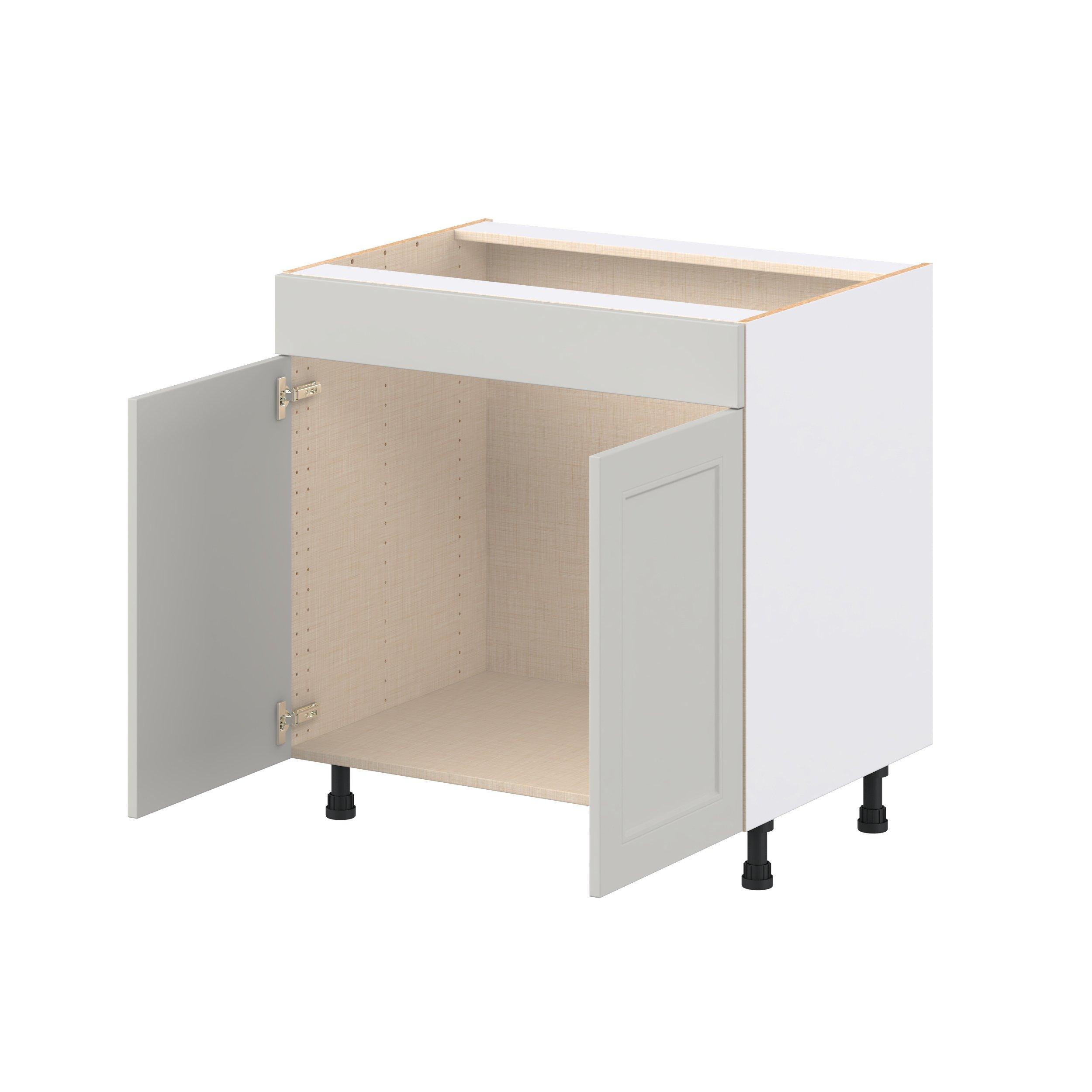 Lenox 33 in. Painted Light Gray Sink Base Cabinet with False Front