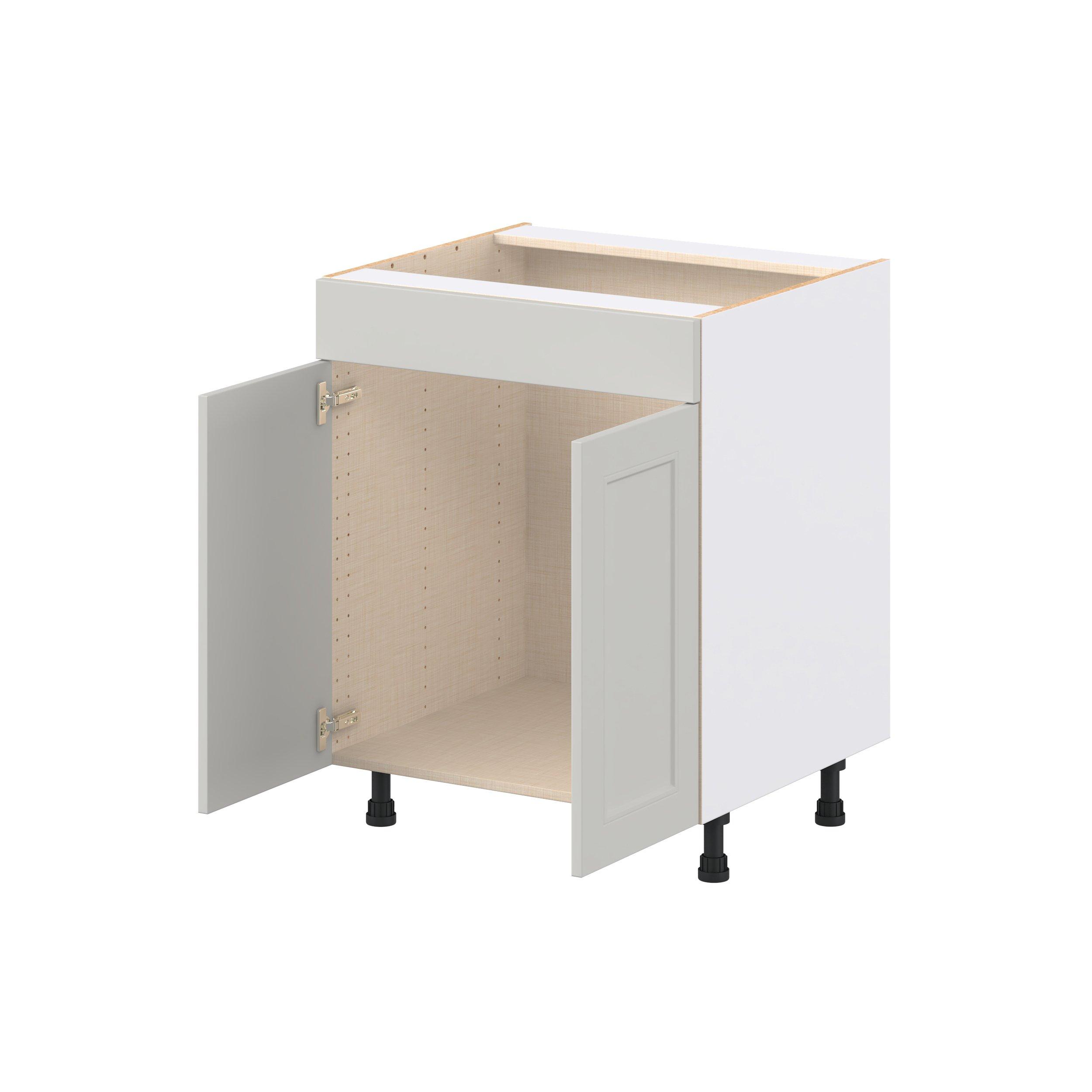 Lenox 27 in. Painted Light Gray Sink Base Cabinet with False Front