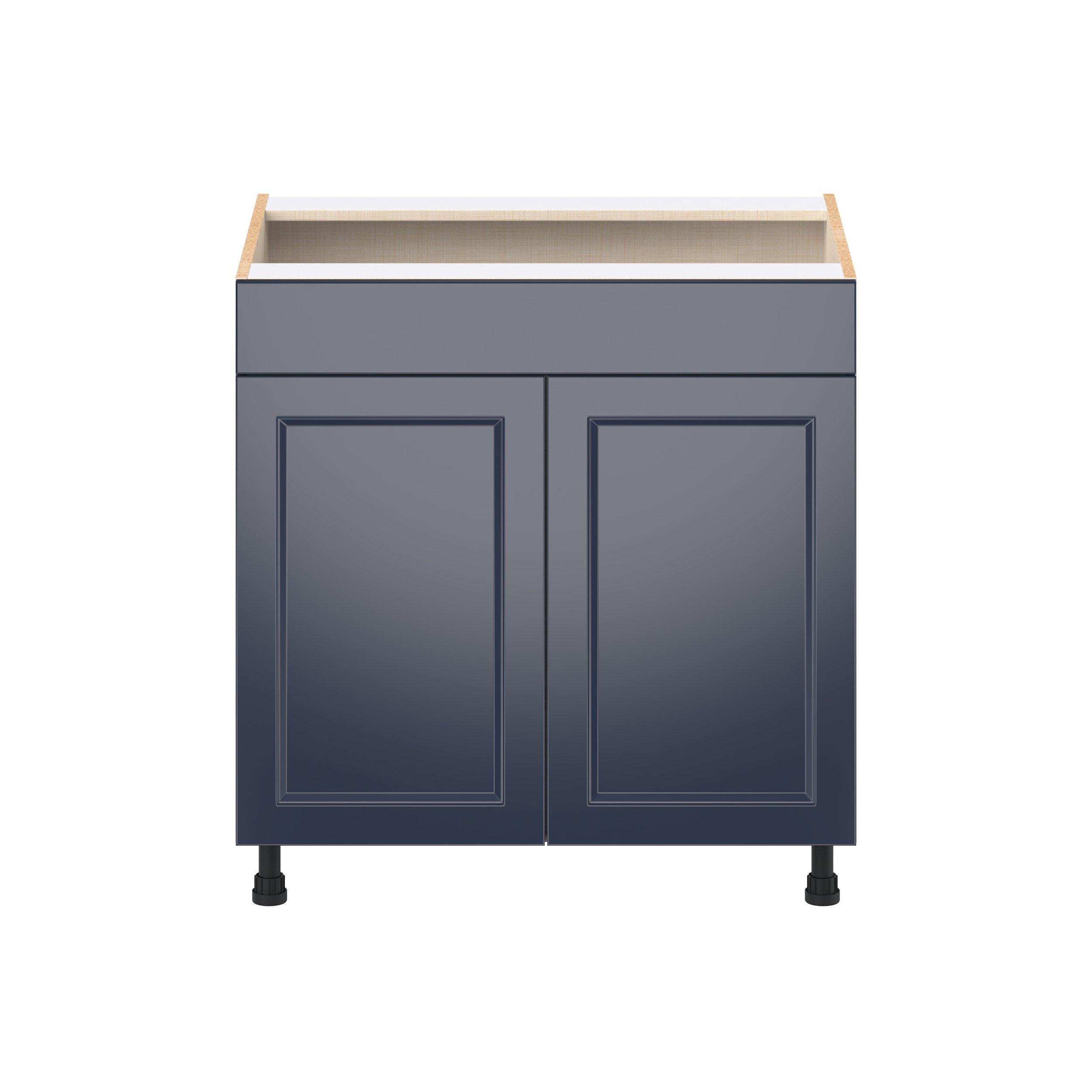 Peachtree 33 in. Painted Midnight Blue Sink Base Cabinet with False Front