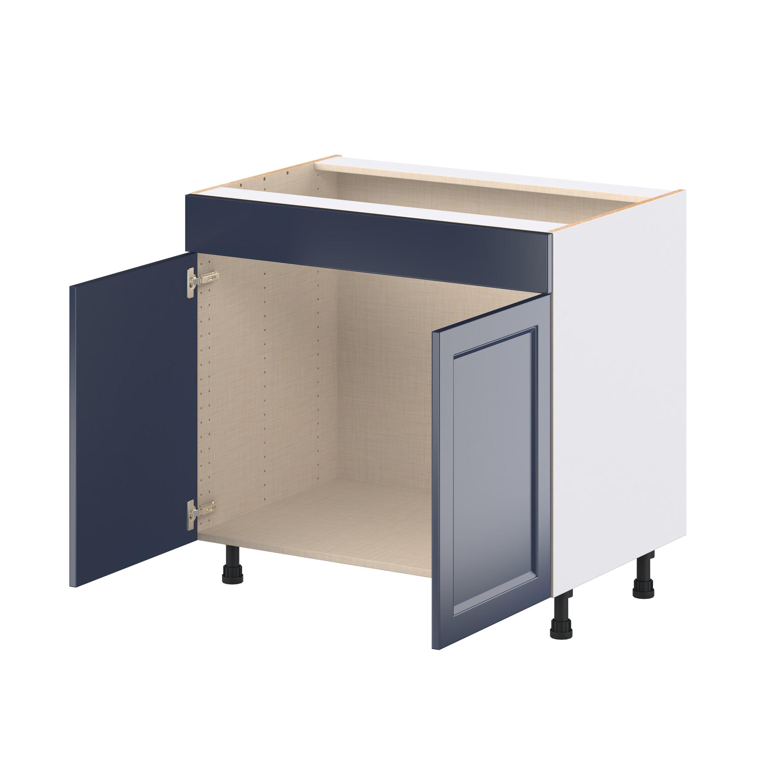 Peachtree 36 in. Painted Midnight Blue Sink Base Cabinet with False Front