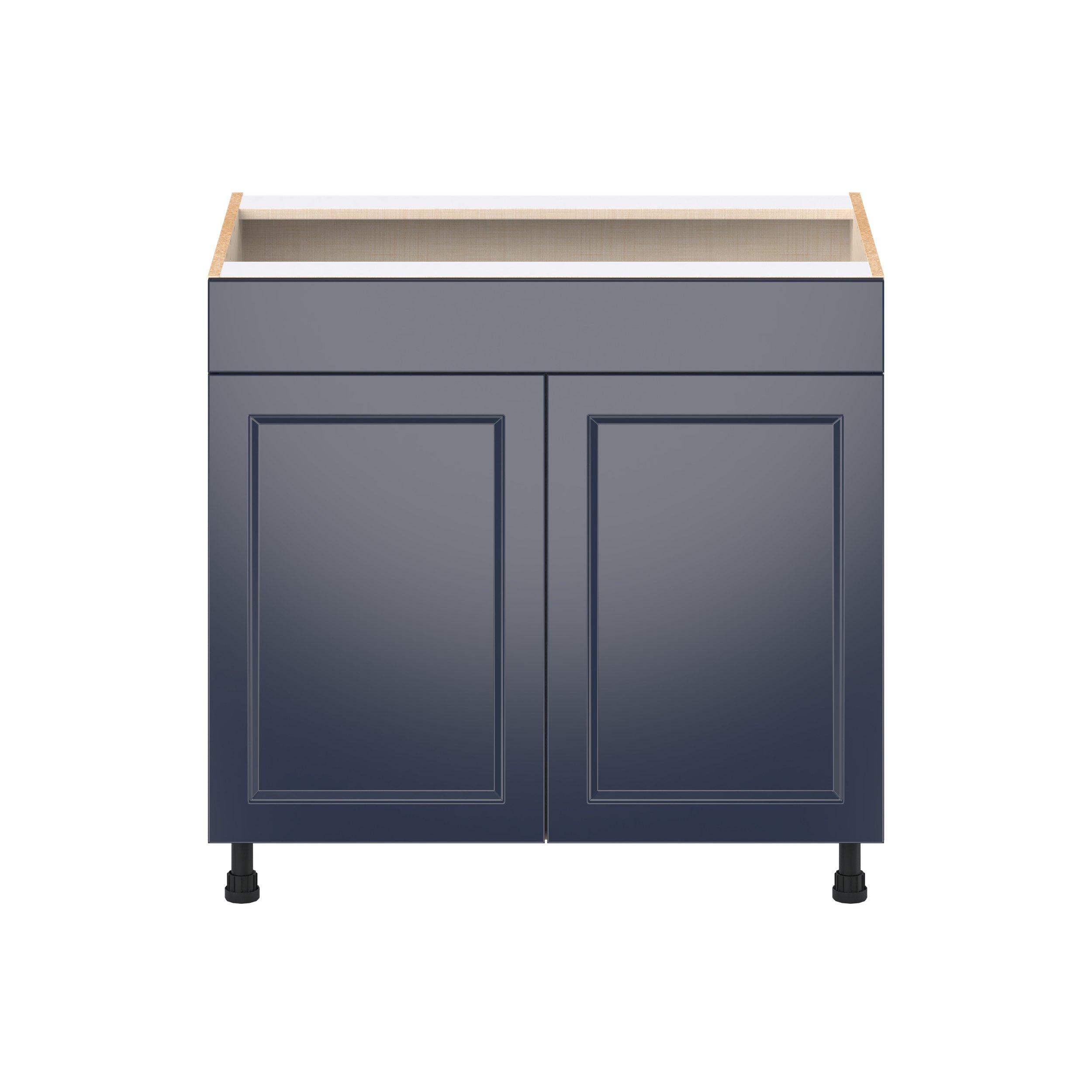 Peachtree 36 in. Painted Midnight Blue Sink Base Cabinet with False Front