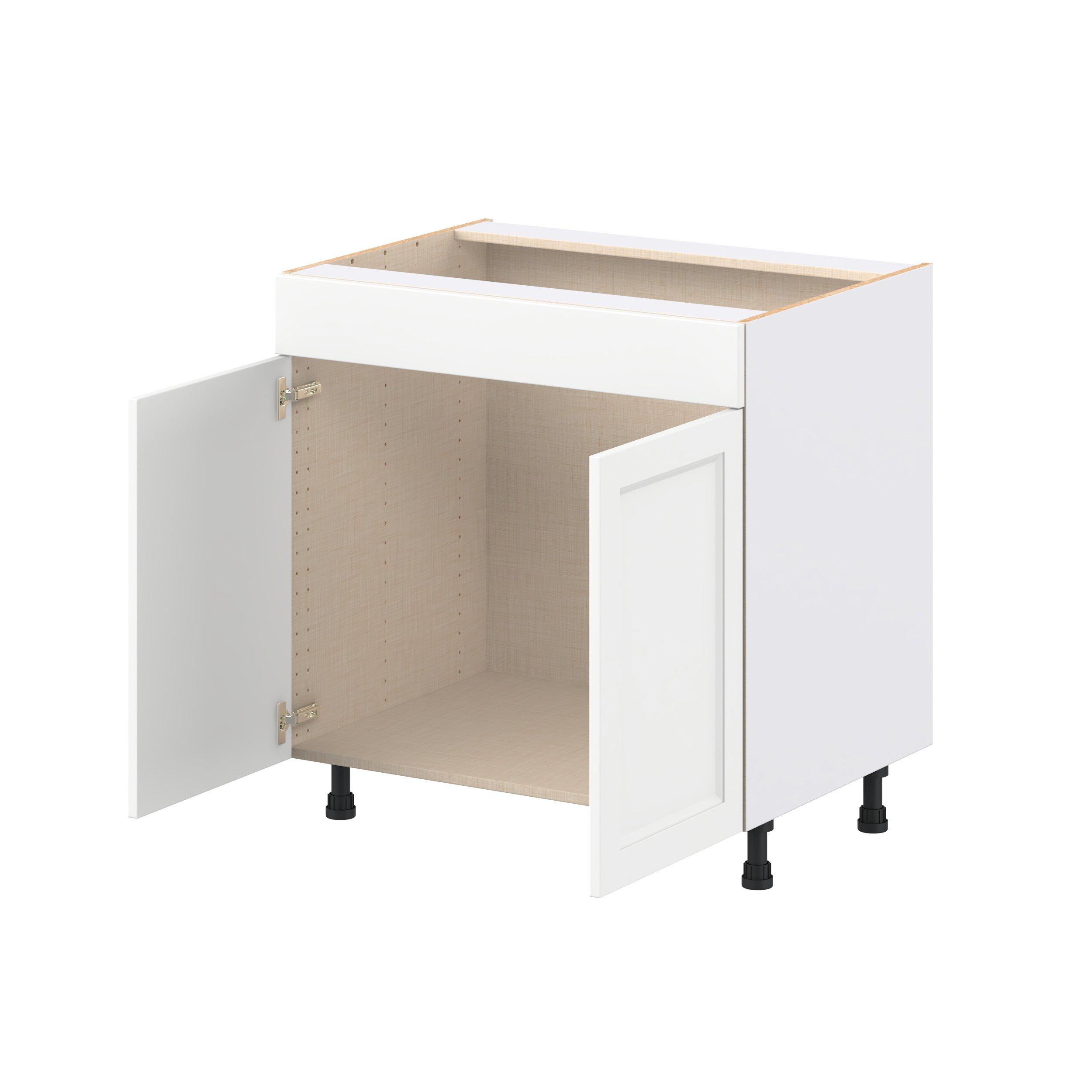 Peachtree 33 in. Painted Bright White Sink Base Cabinet with False Front