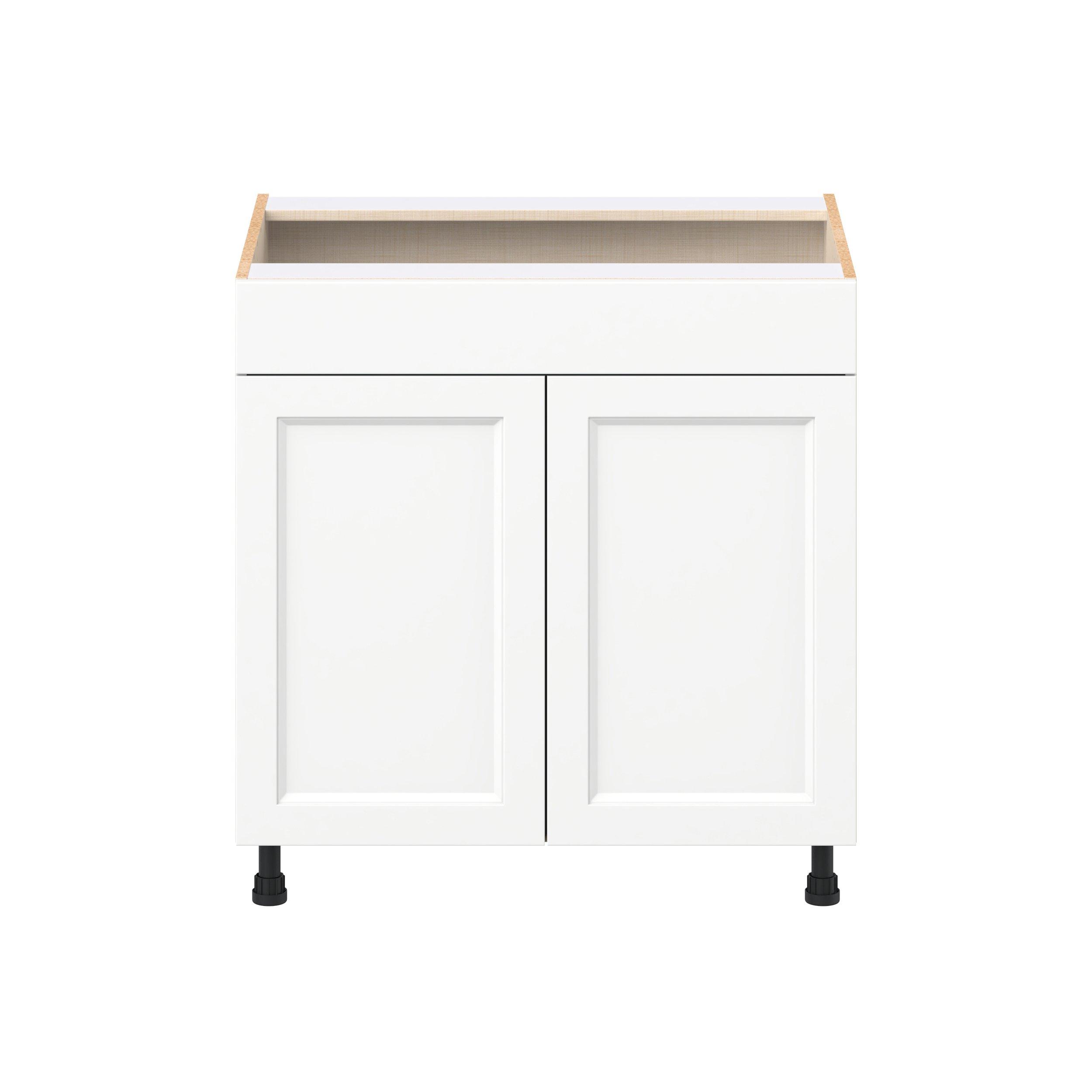 Peachtree 33 in. Painted Bright White Sink Base Cabinet with False Front