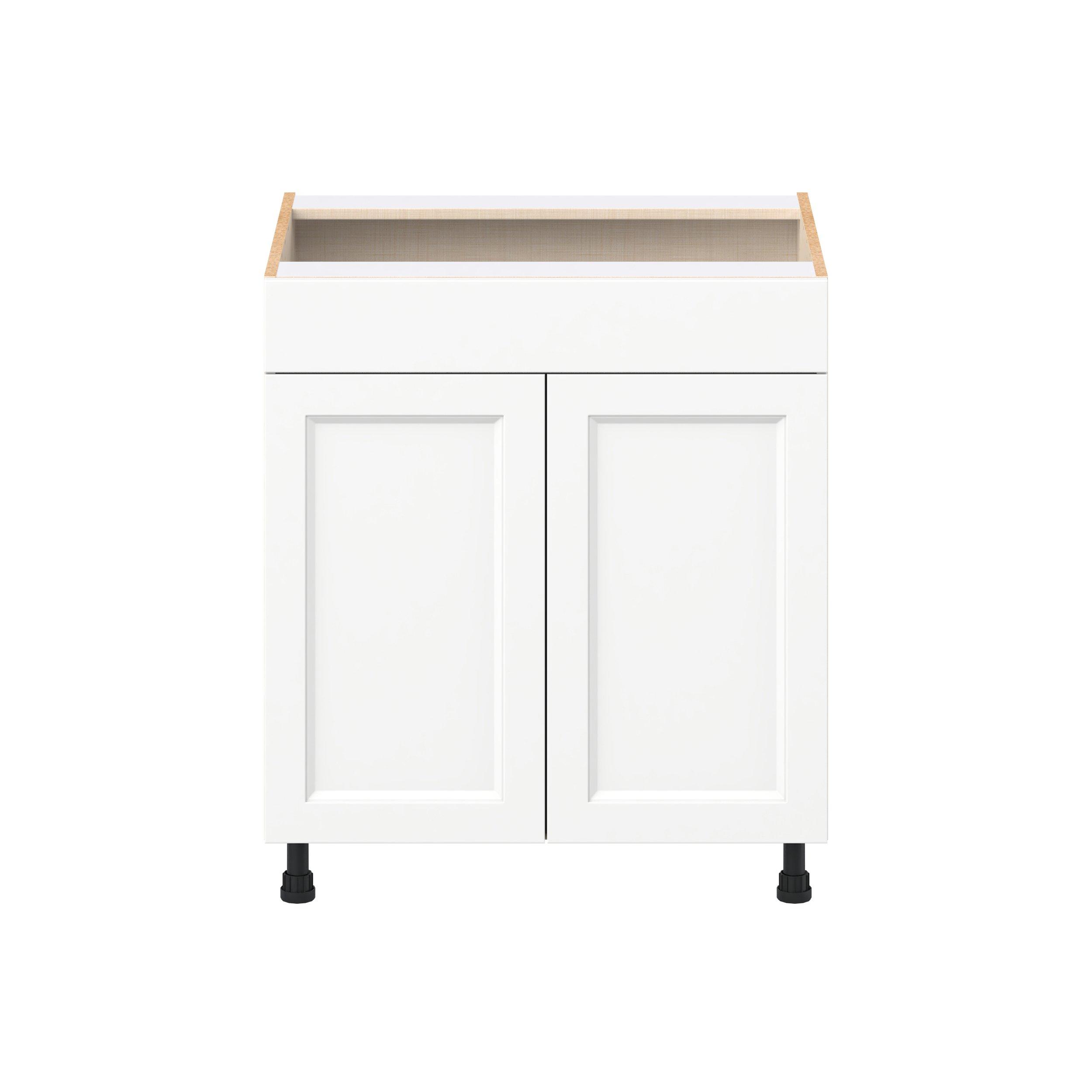 Peachtree 30 in. Painted Bright White Sink Base Cabinet with False Front