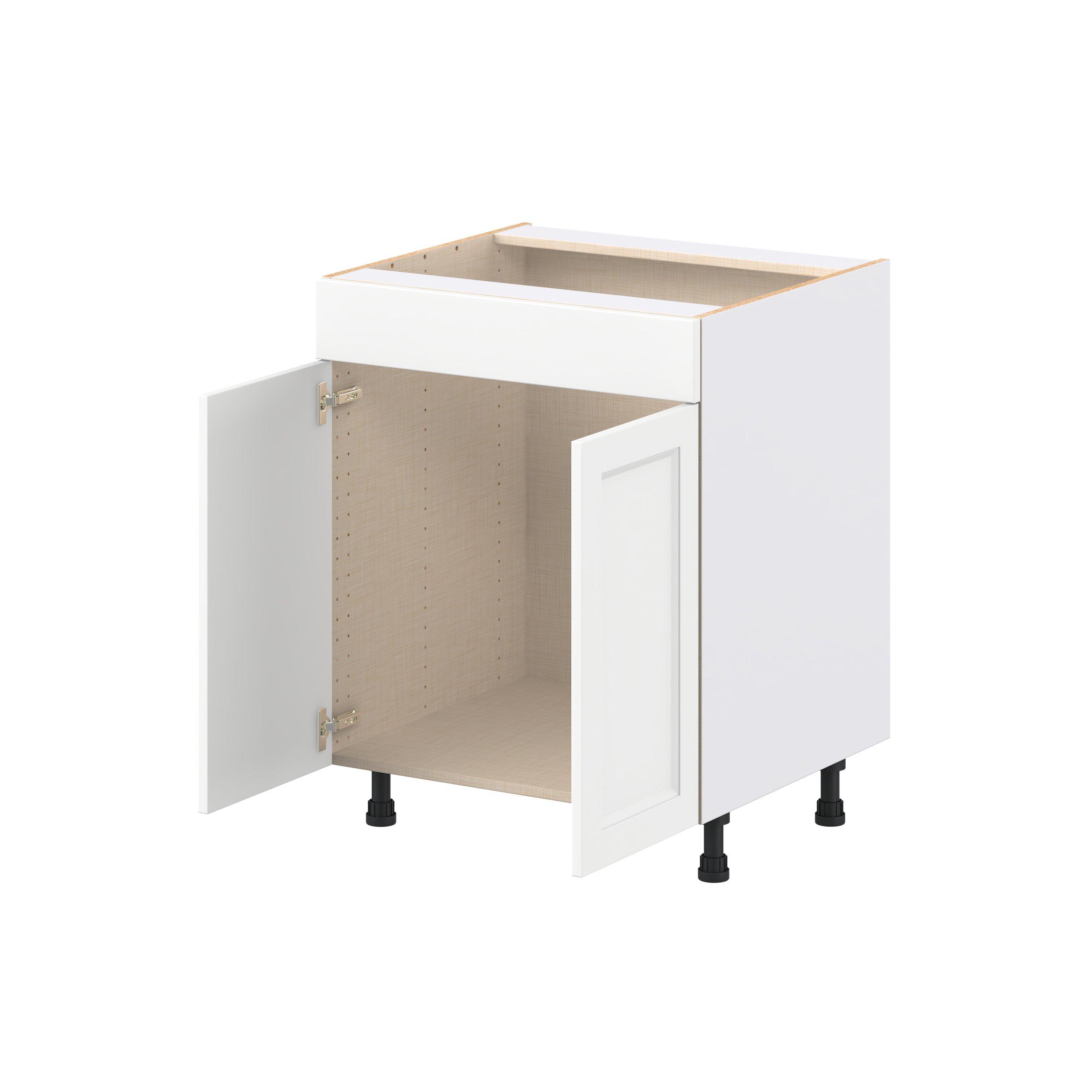 Peachtree 27 in. Painted Bright White Sink Base Cabinet with False Front