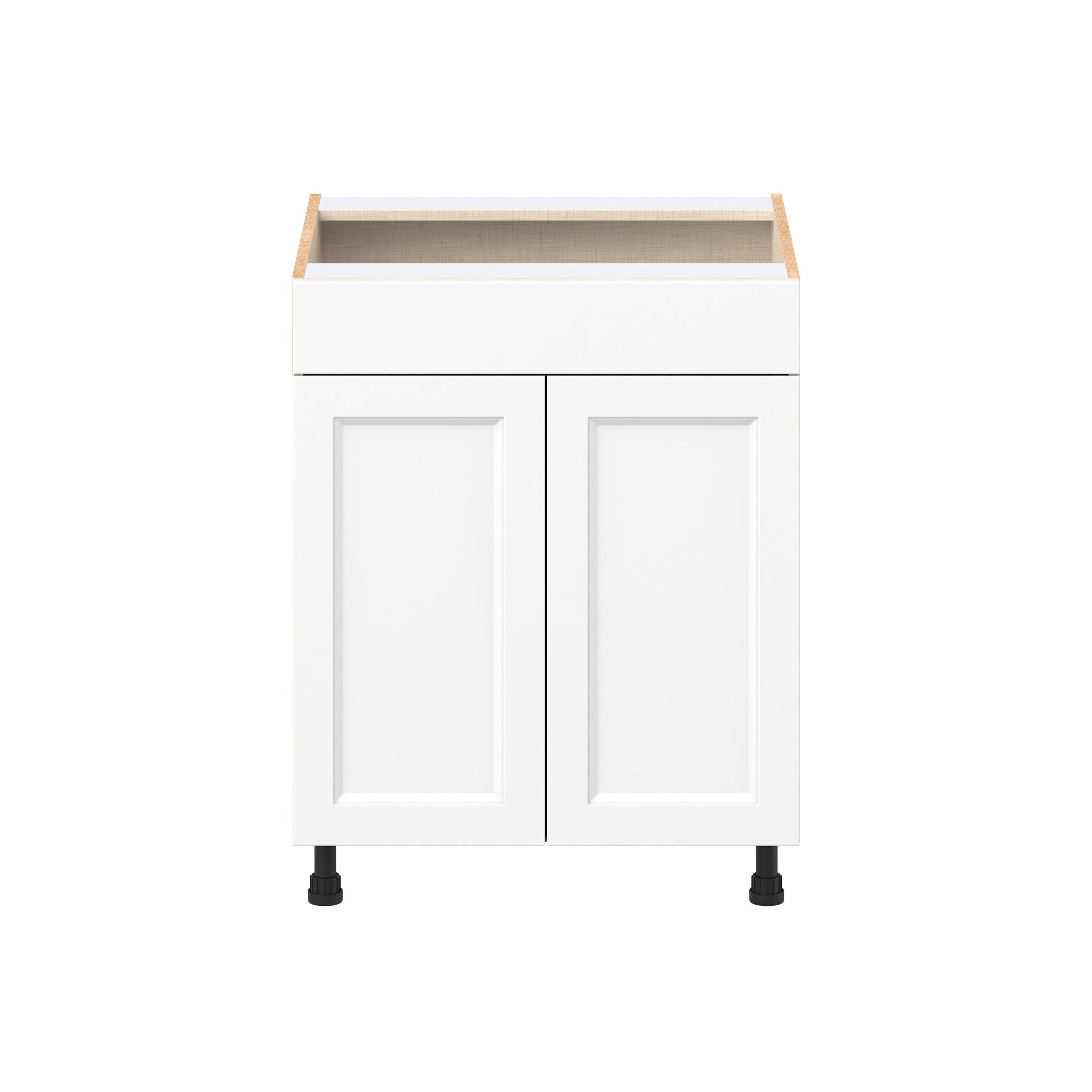 Peachtree 27 in. Painted Bright White Sink Base Cabinet with False Front