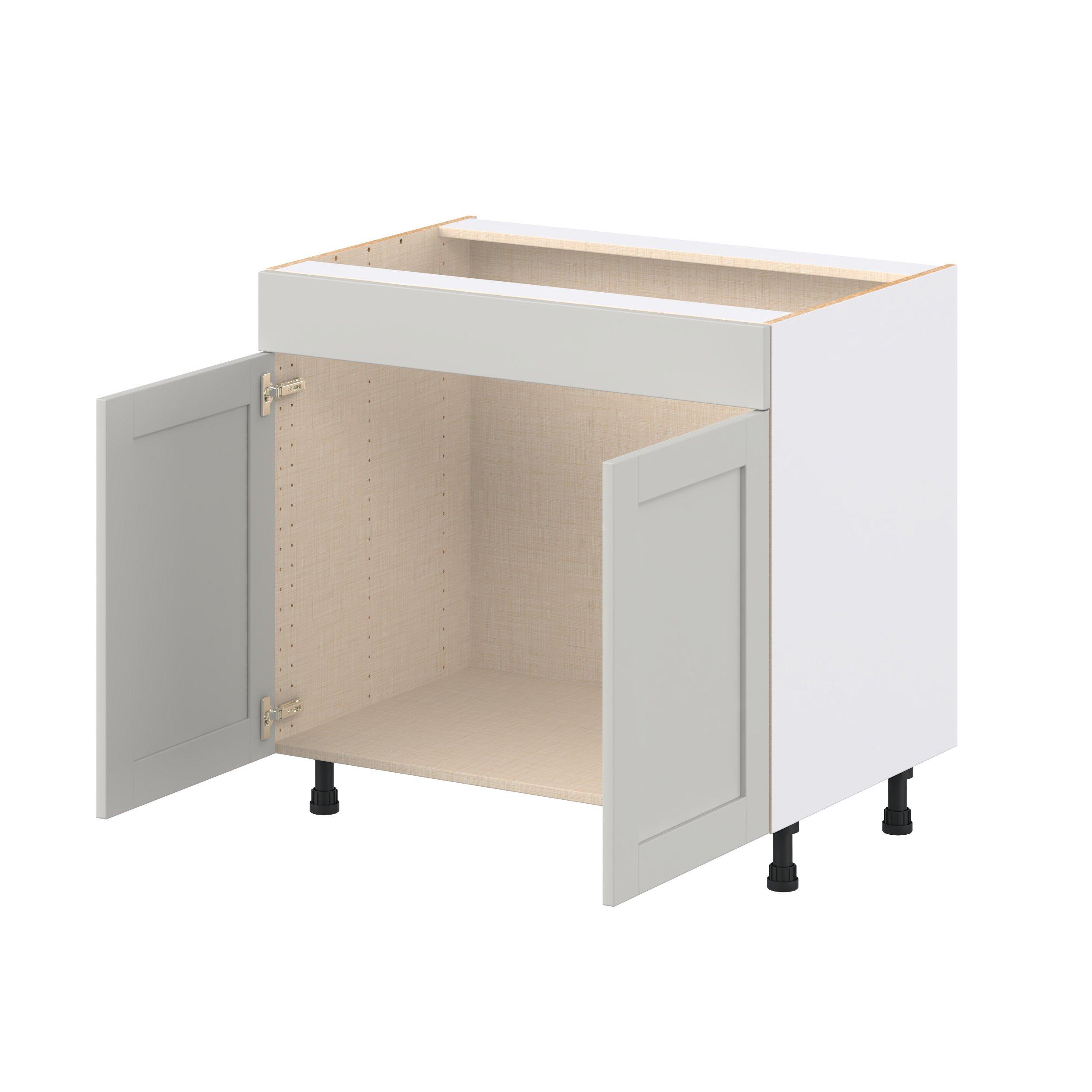 Summerhill 36 in. Light Gray Sink Base Cabinet with False Front