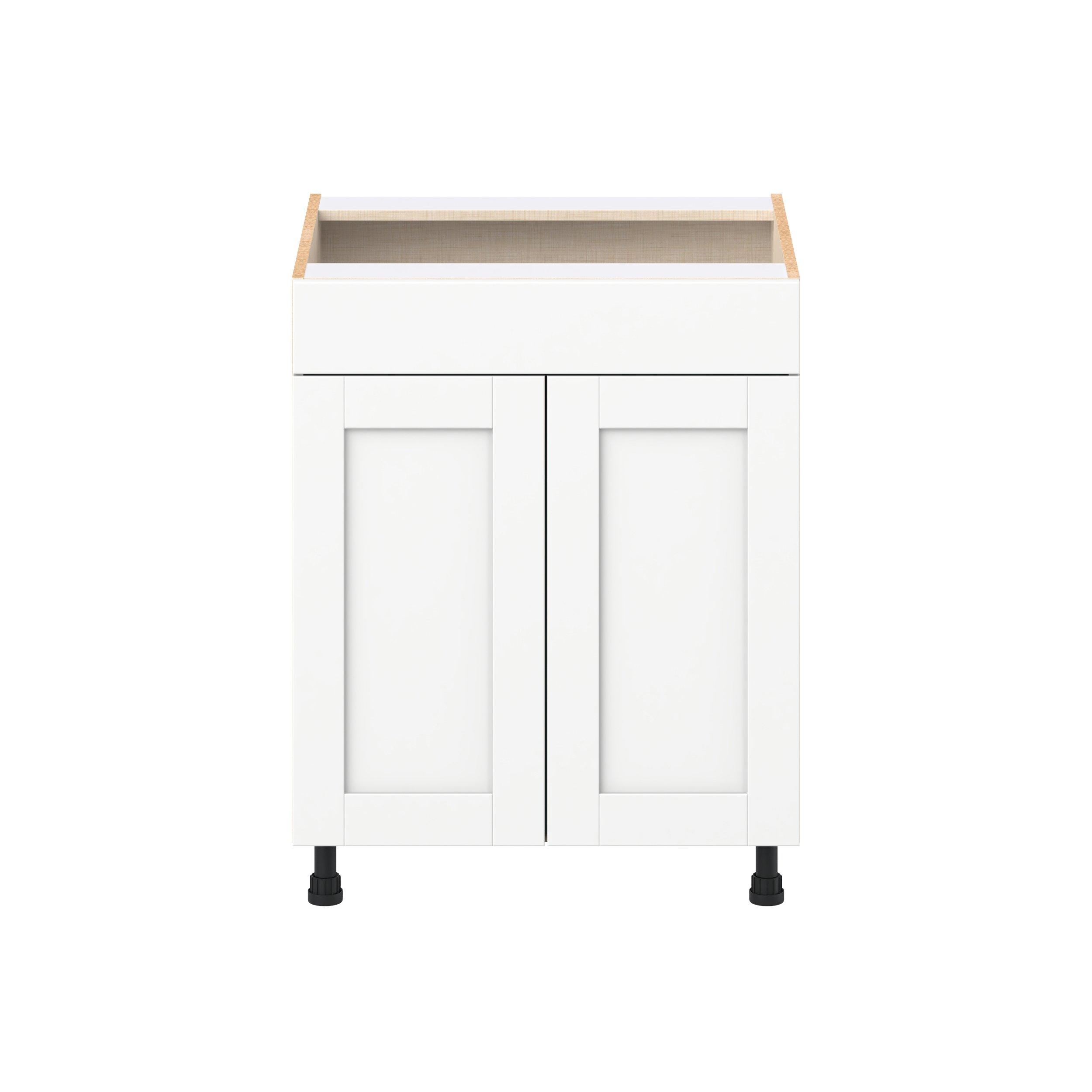Summerhill 30 in. Bright White Sink Base Cabinet with False Front