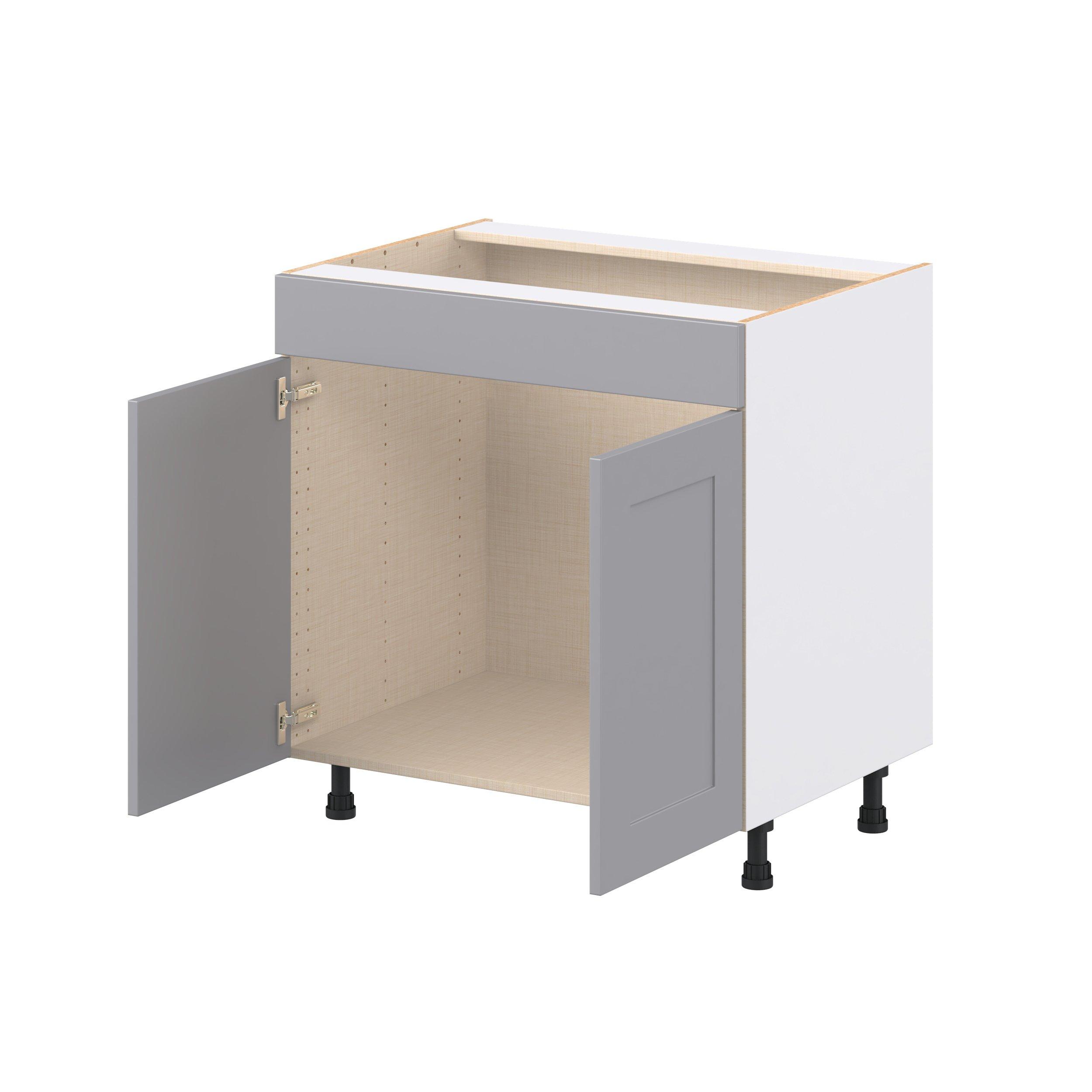 Candler 33 in. Painted Slate Gray Sink Base Cabinet with False Front