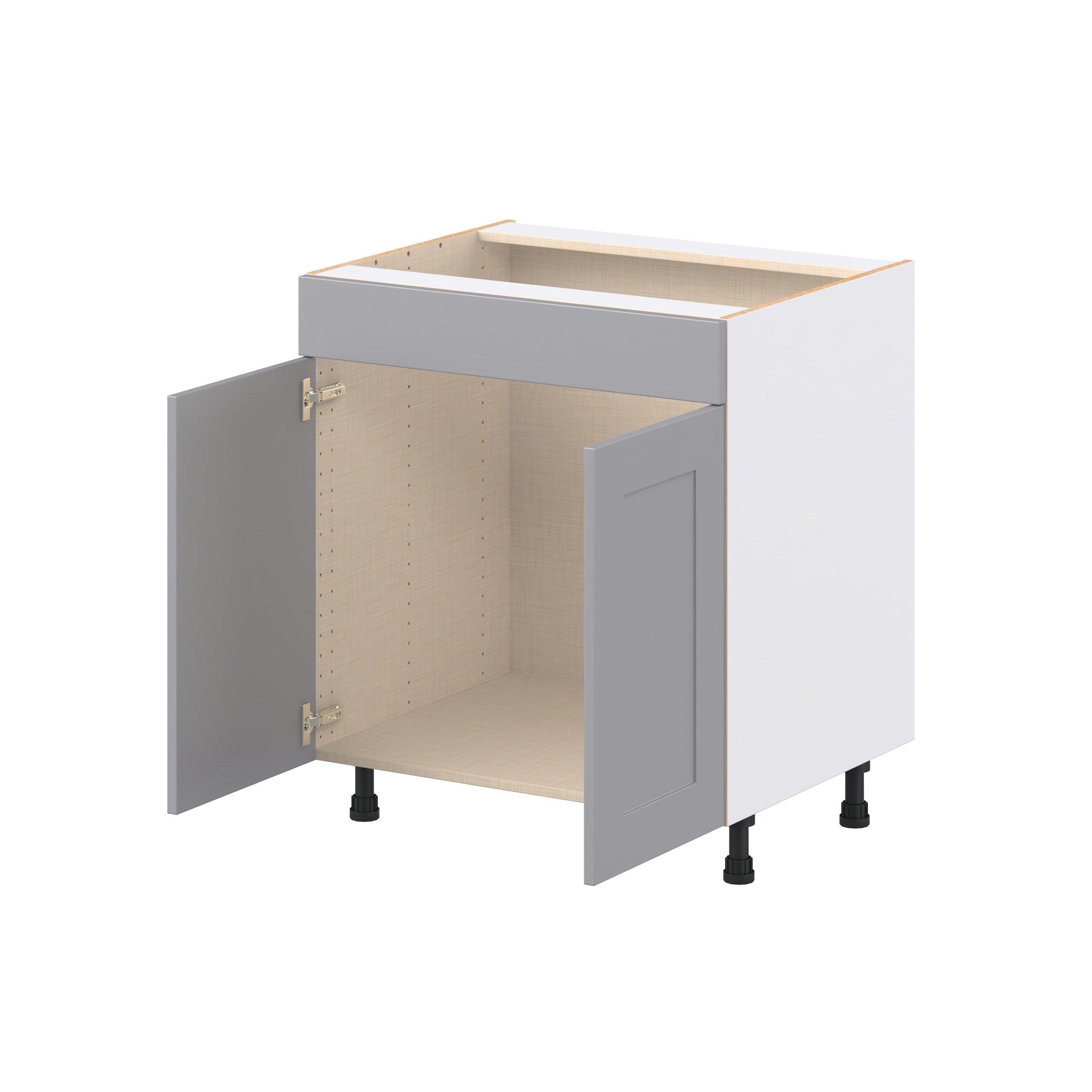 Candler 30 in. Painted Slate Gray Sink Base Cabinet with False Front