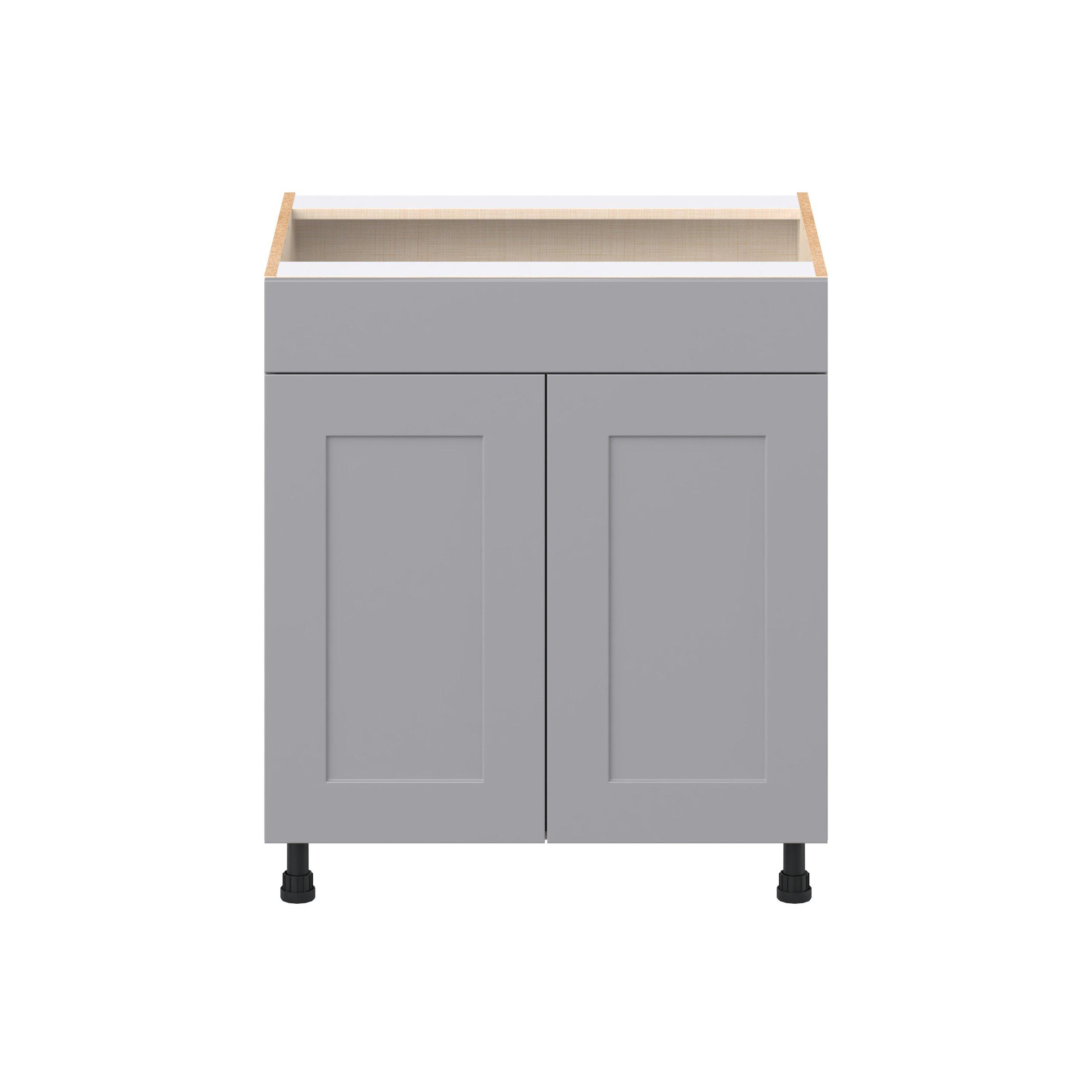 Candler 30 in. Painted Slate Gray Sink Base Cabinet with False Front