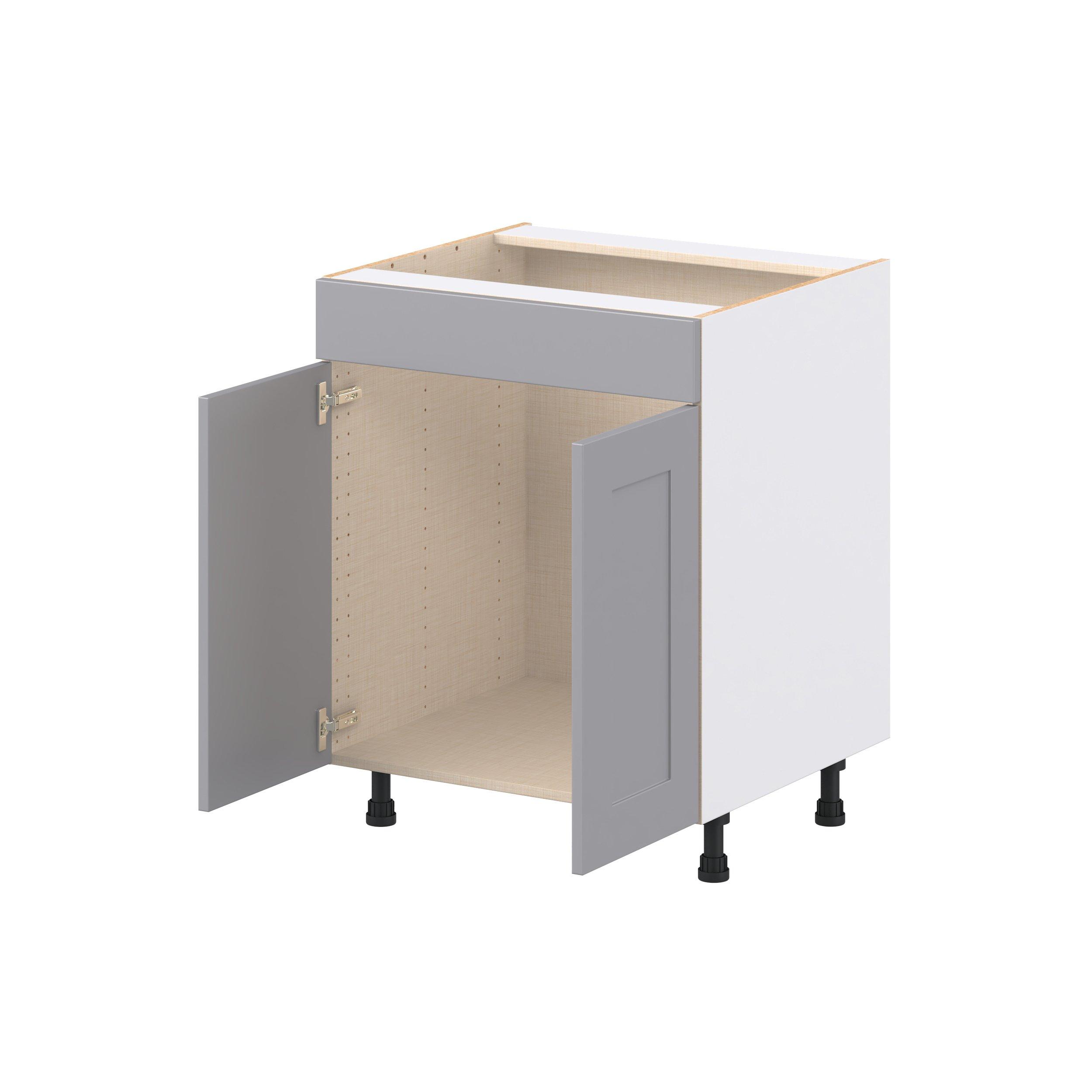 Candler 27 in. Painted Slate Gray Sink Base Cabinet with False Front