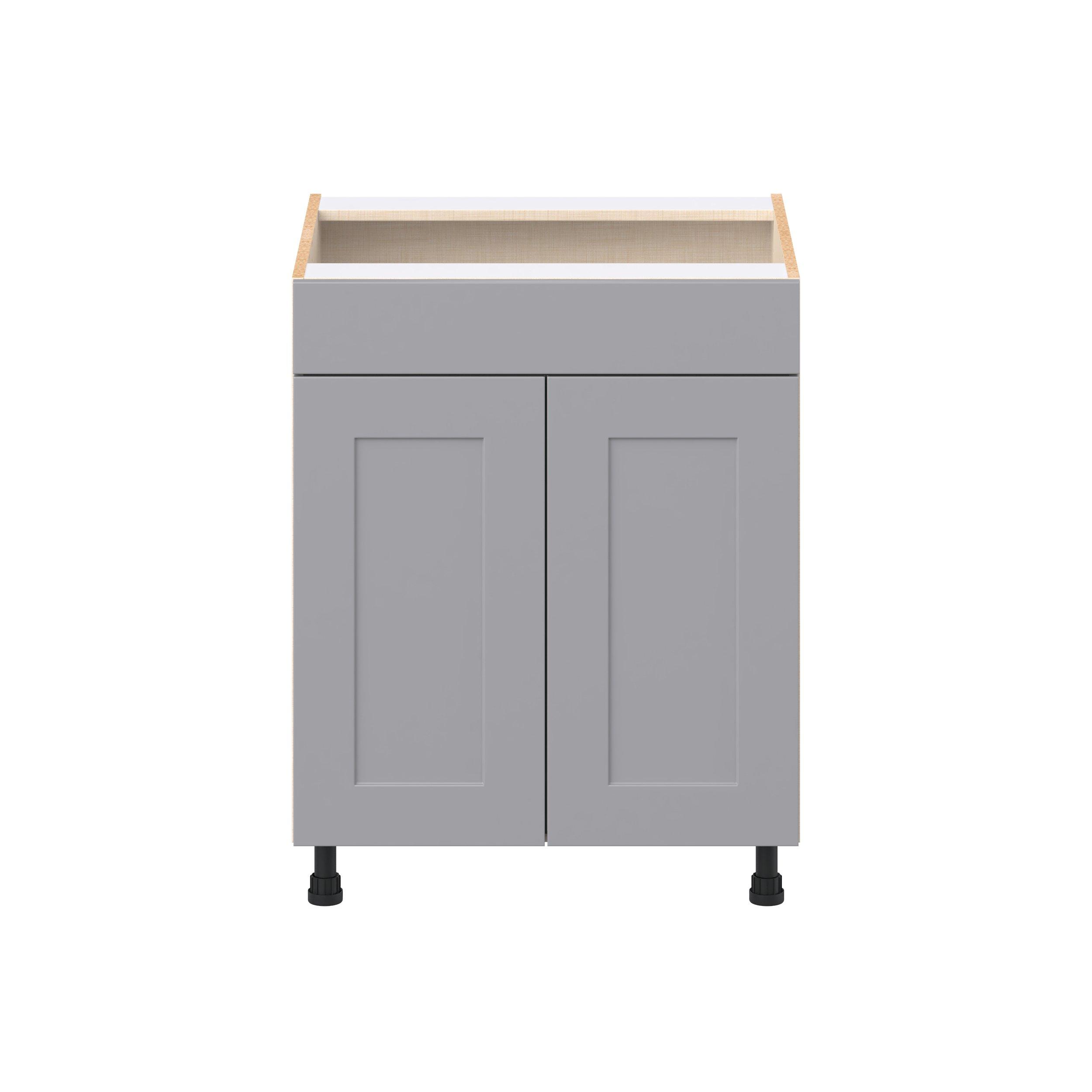 Candler 27 in. Painted Slate Gray Sink Base Cabinet with False Front