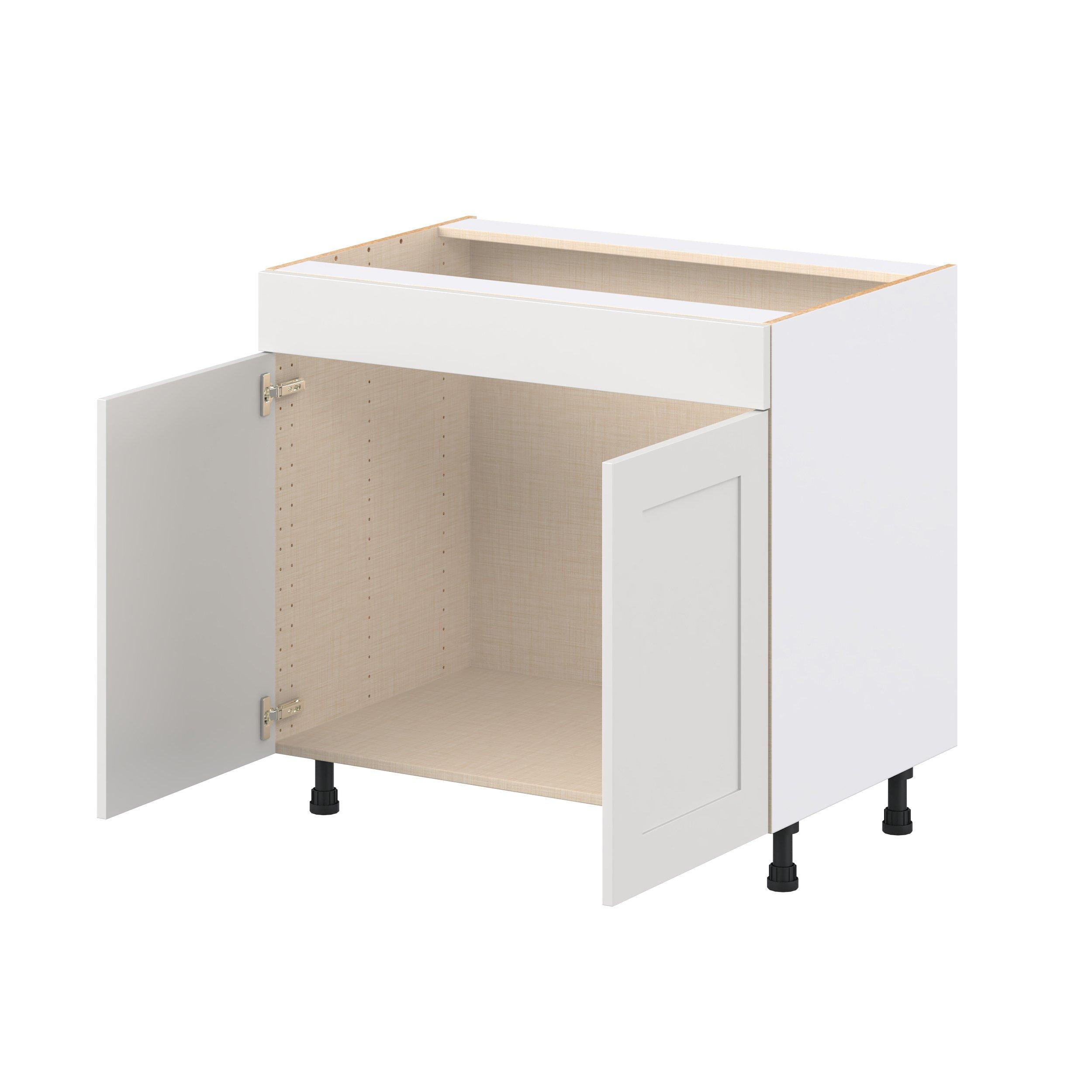 Candler 36 in. Painted Warm White Sink Base Cabinet with False Front