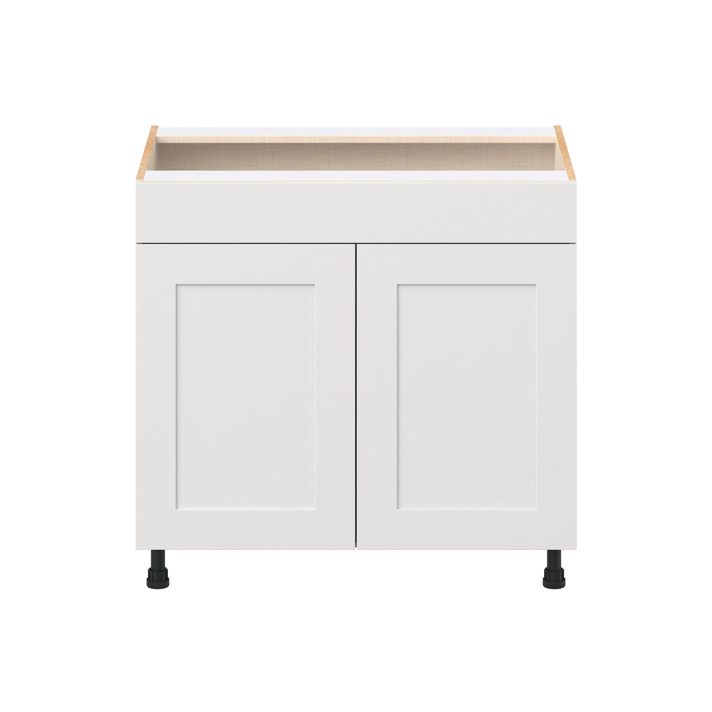 Candler 36 in. Painted Warm White Sink Base Cabinet with False Front