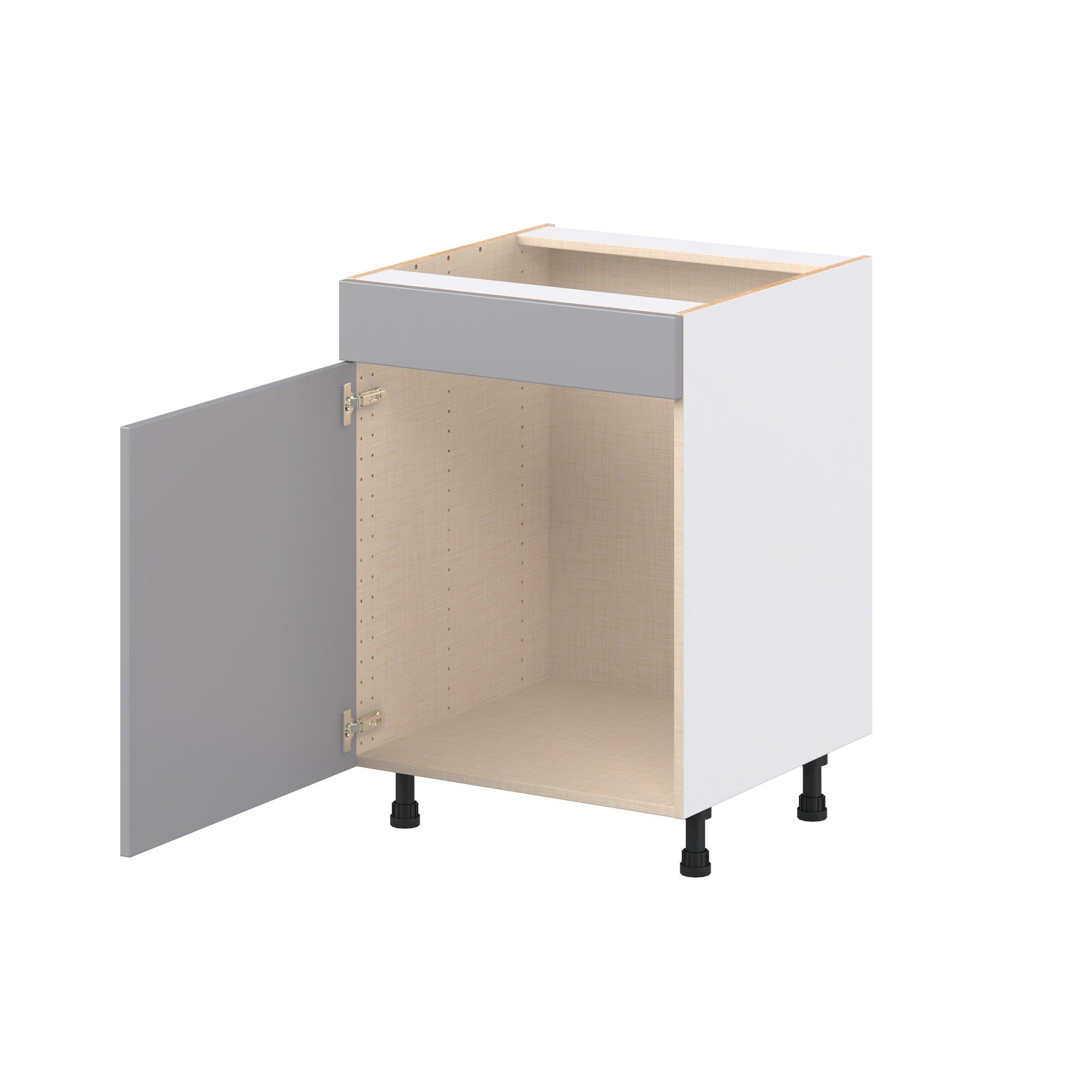 Candler 24 in. Painted Slate Gray Sink Base Cabinet with False Front