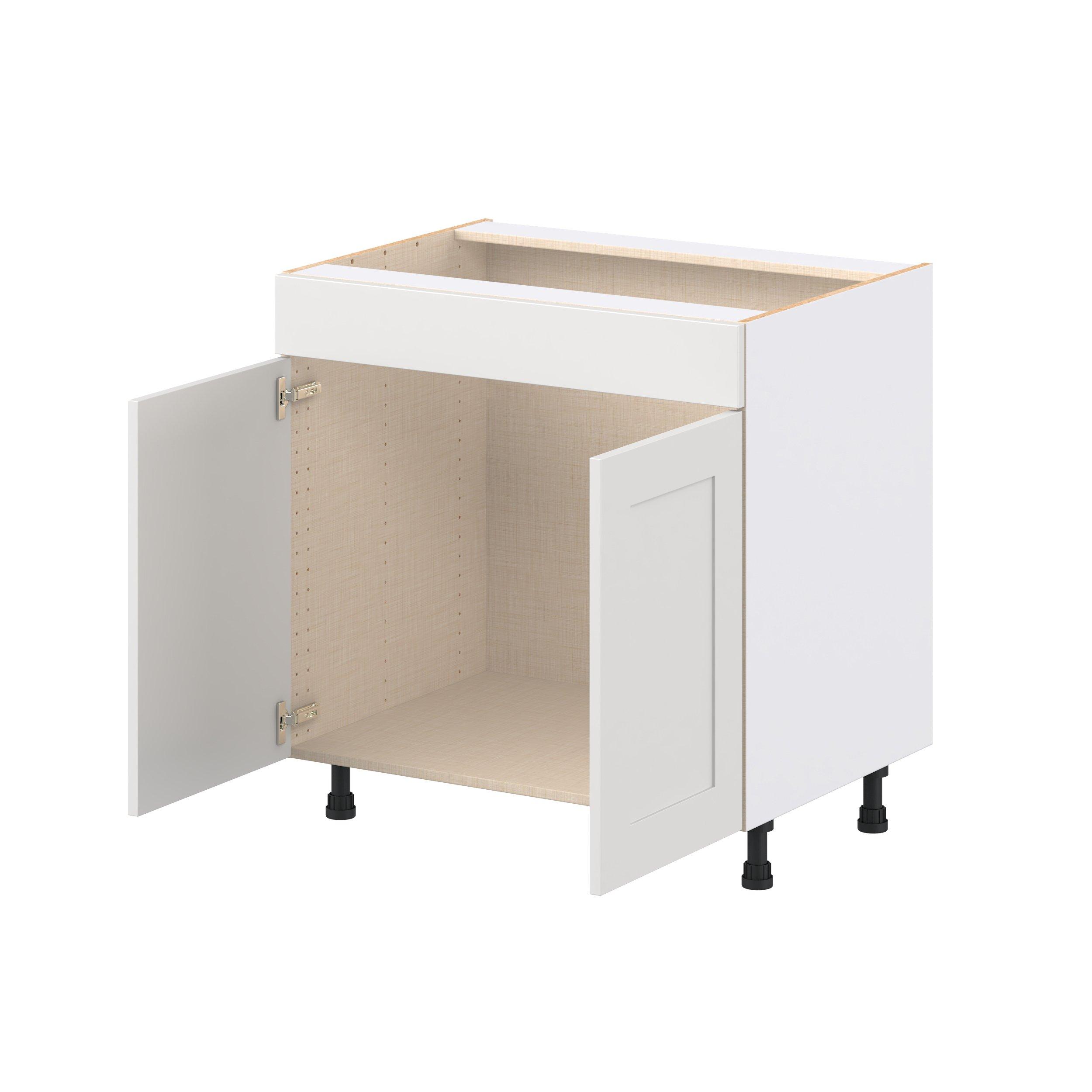 Candler 33 in. Painted Warm White Sink Base Cabinet with False Front