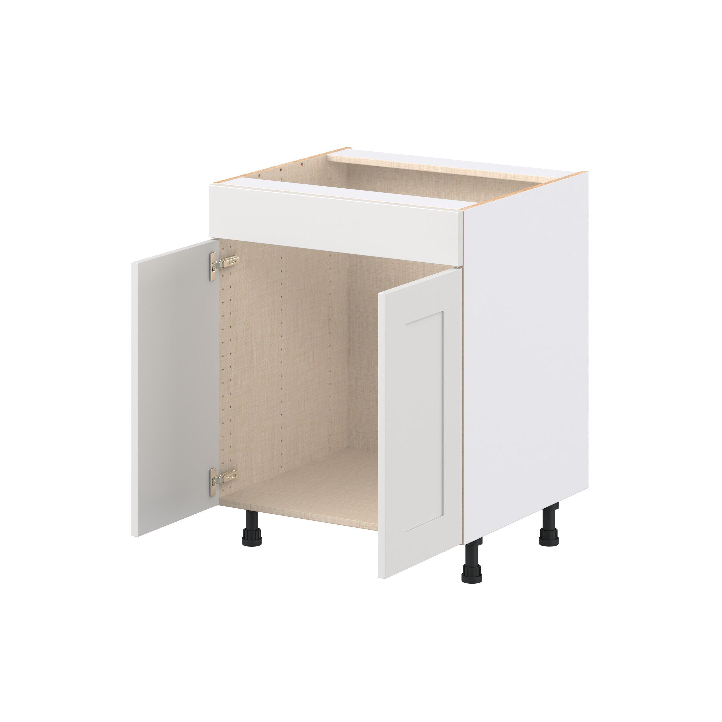 Candler 27 in. Painted Warm White Sink Base Cabinet with False Front