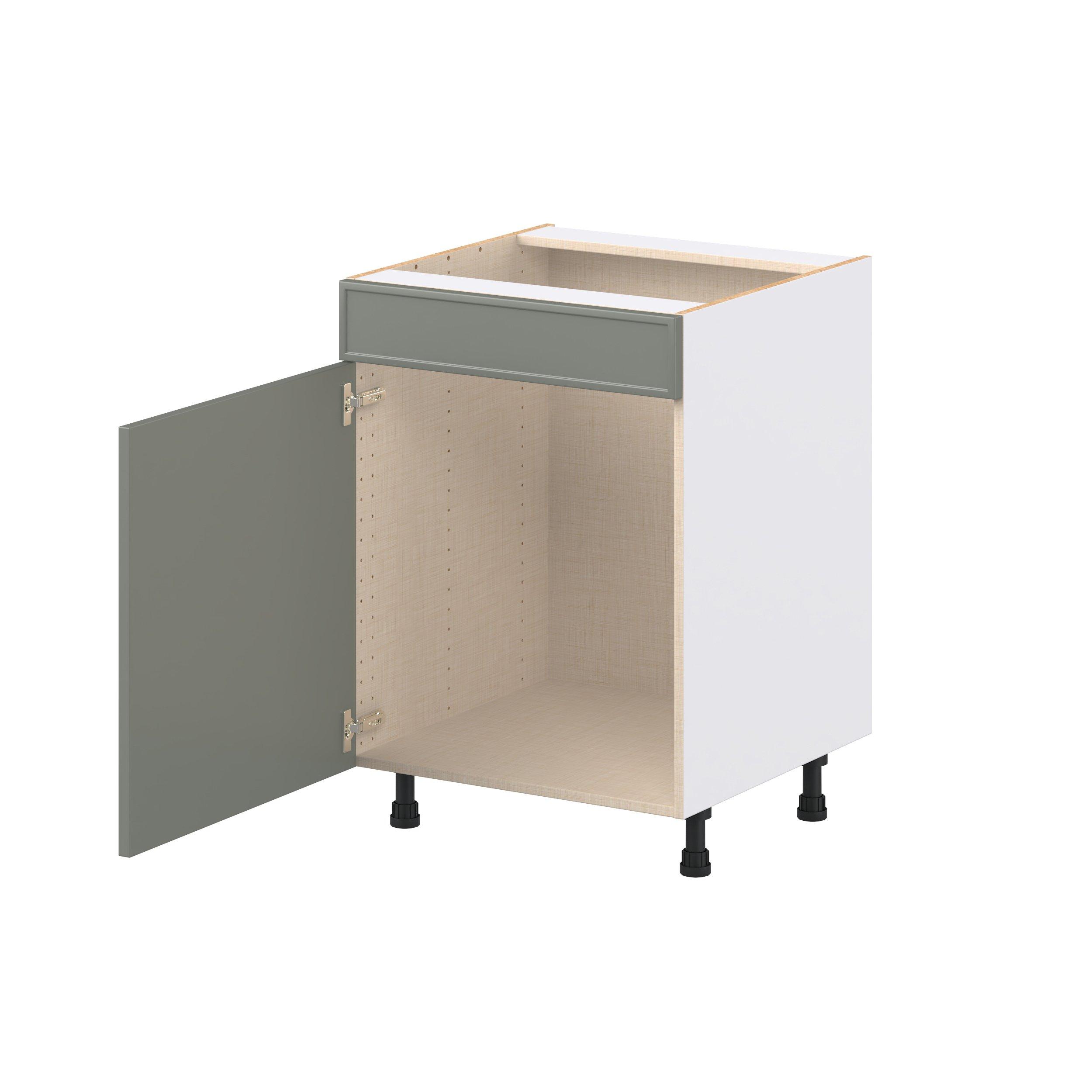 Linden 24 in. Painted Moss Green Sink Base Cabinet with False Front
