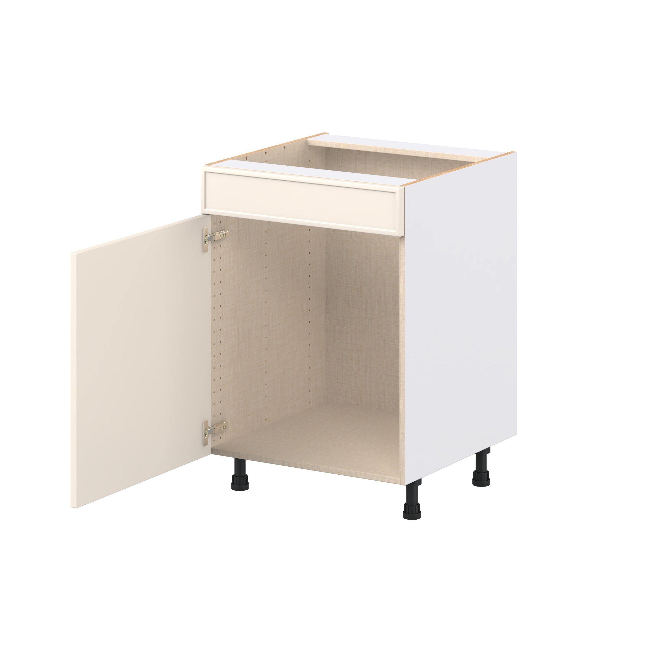 Linden 24 in. Painted Washed Linen Sink Base Cabinet with False Front