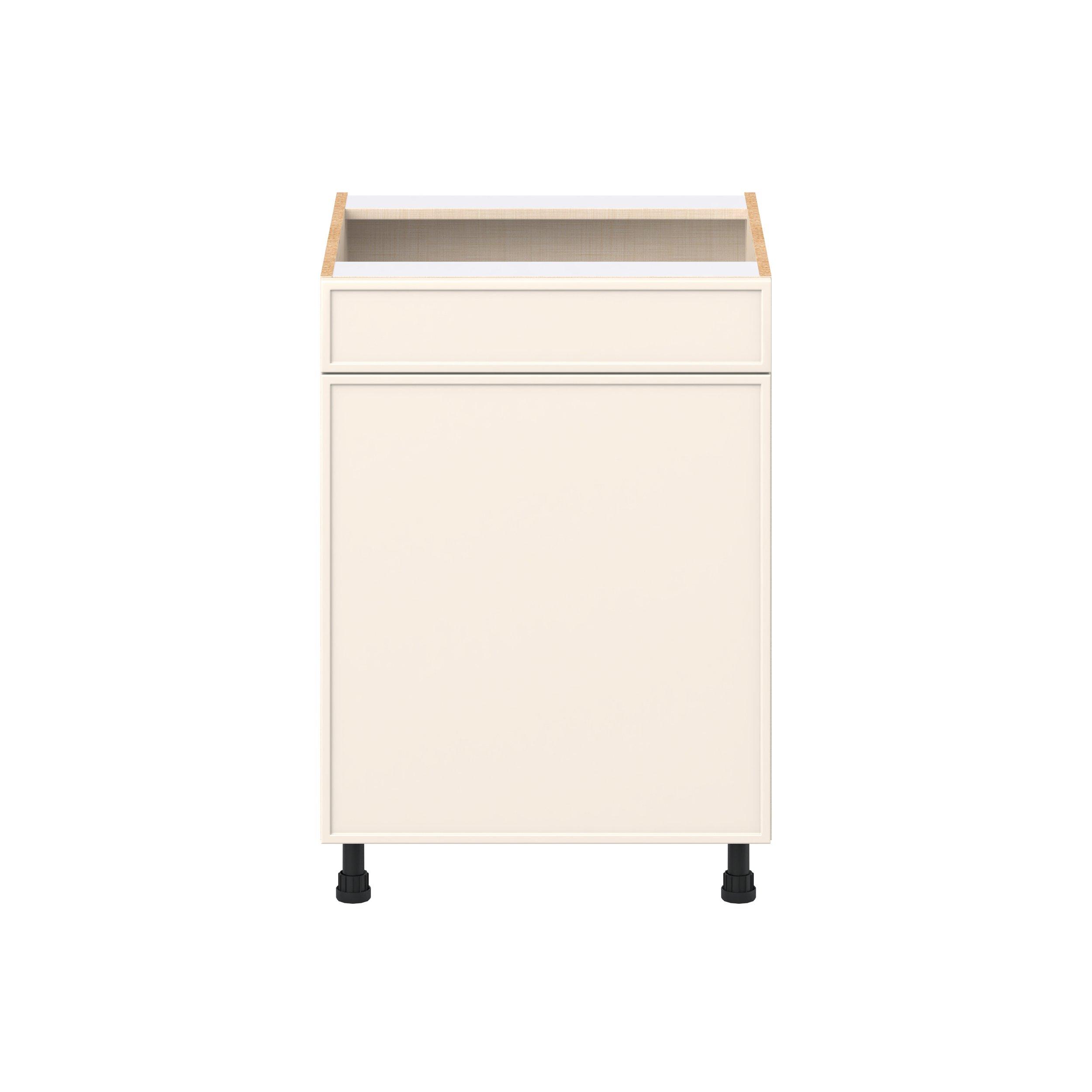 Linden 24 in. Painted Washed Linen Sink Base Cabinet with False Front