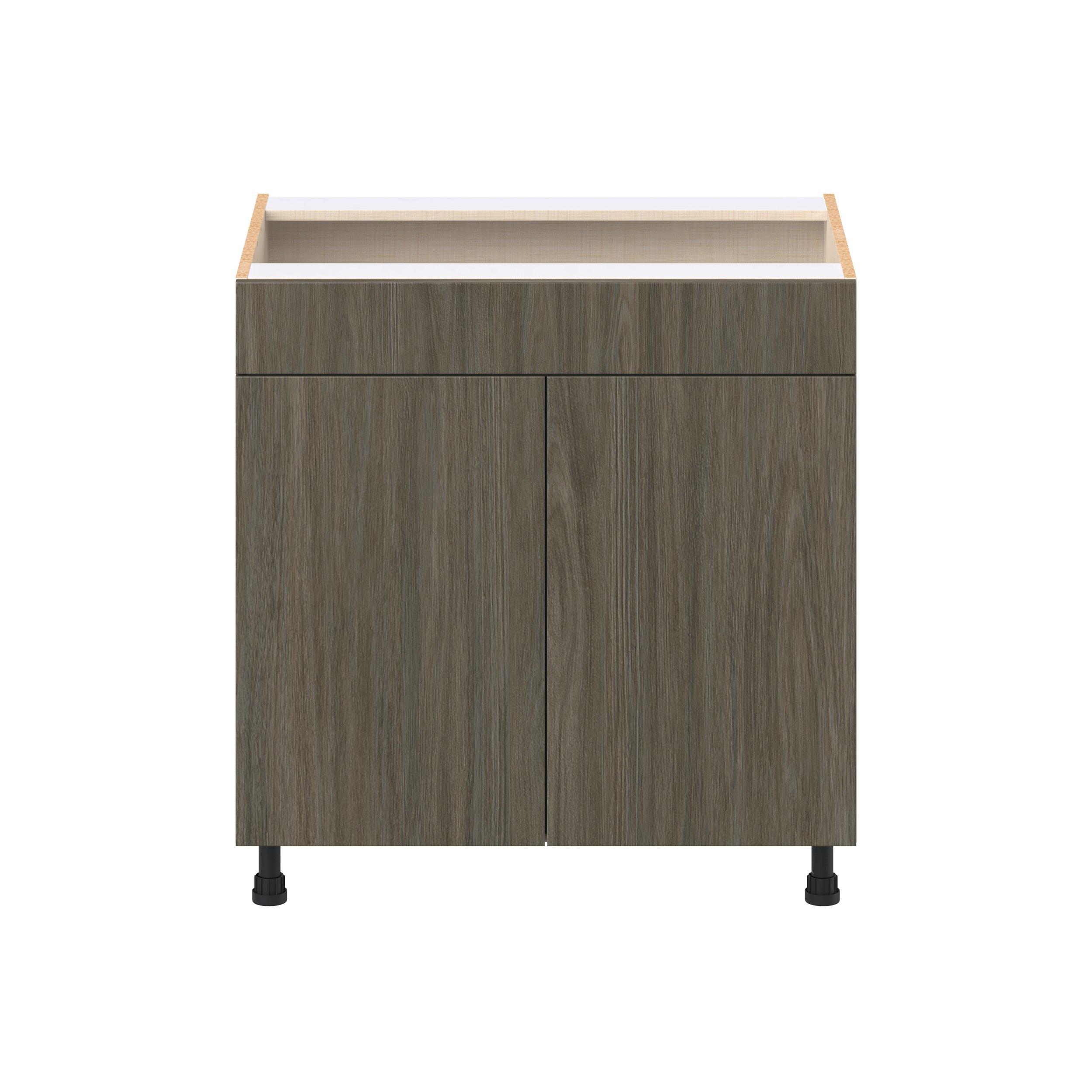 Glenwood 33 in. Burnt Walnut Sink Base Cabinet with False Front