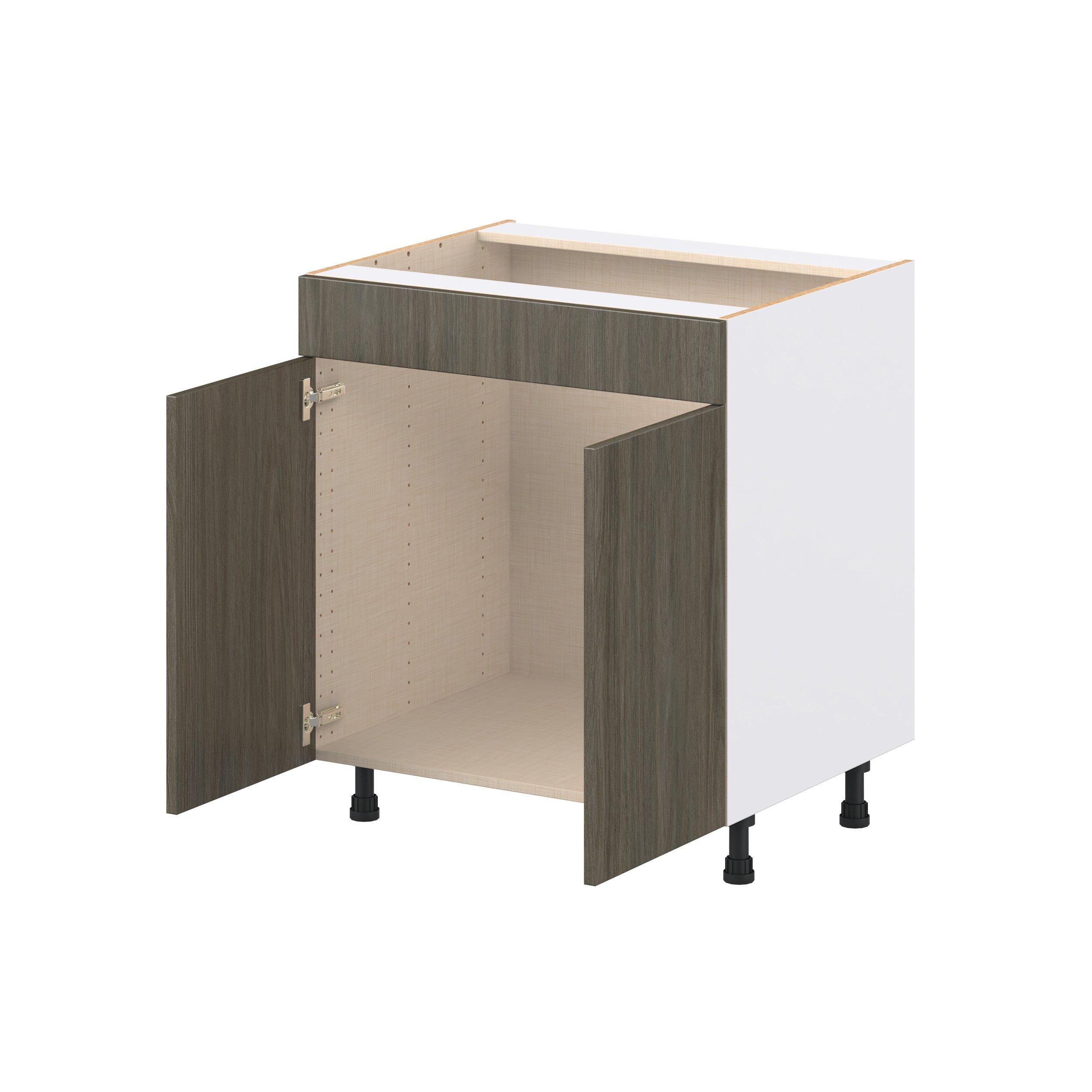 Glenwood 30 in. Burnt Walnut Sink Base Cabinet with False Front