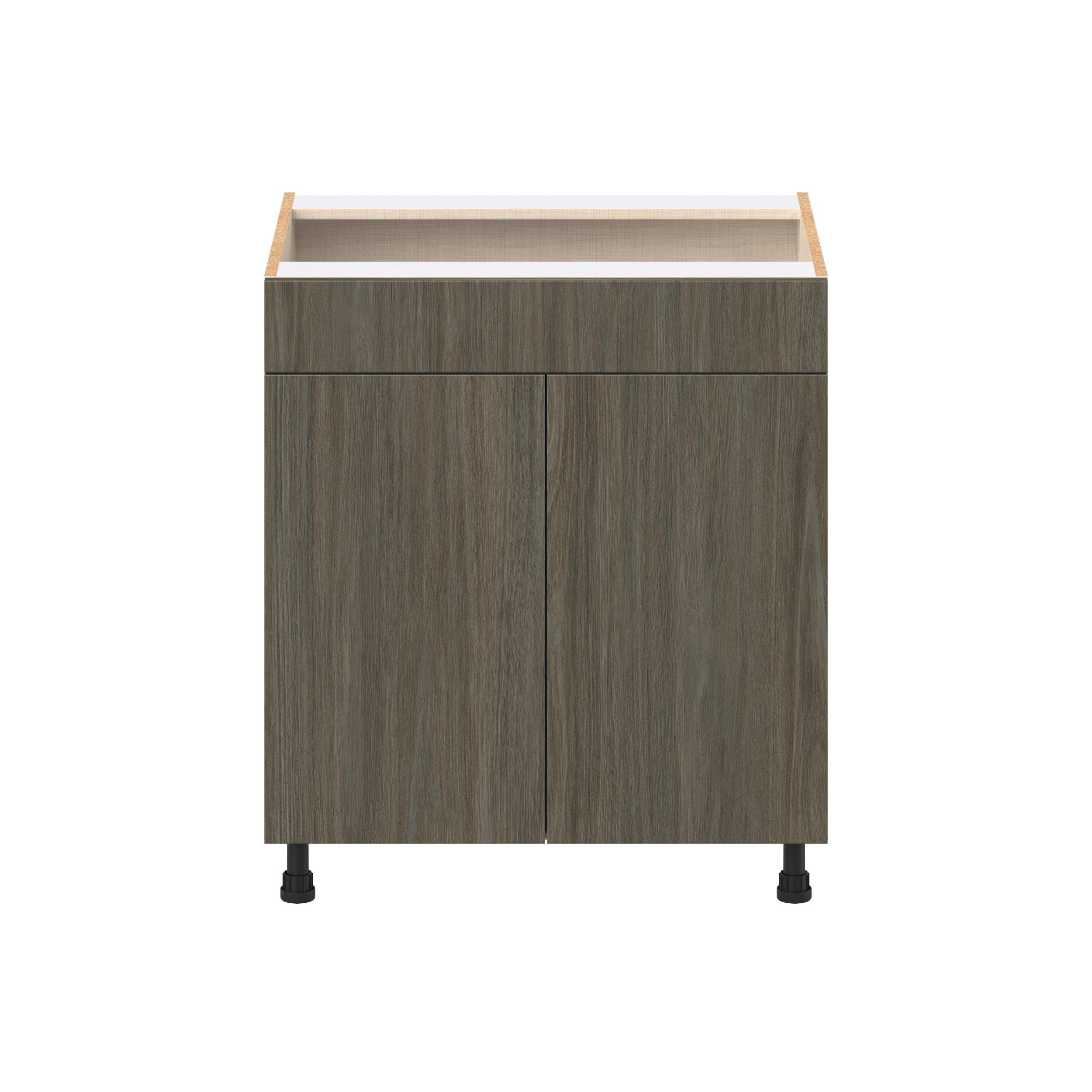Glenwood 30 in. Burnt Walnut Sink Base Cabinet with False Front