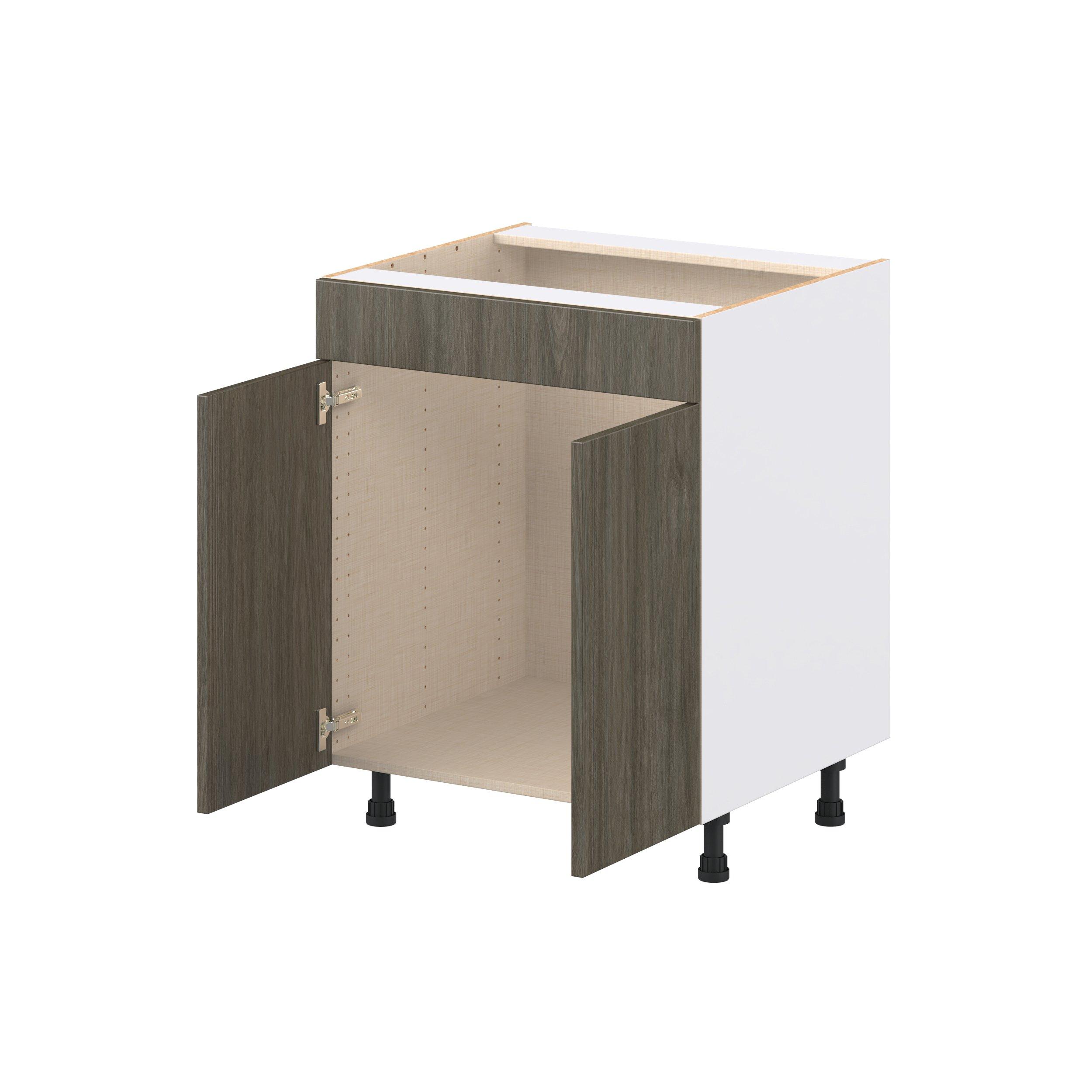 Glenwood 27 in. Burnt Walnut Sink Base Cabinet with False Front