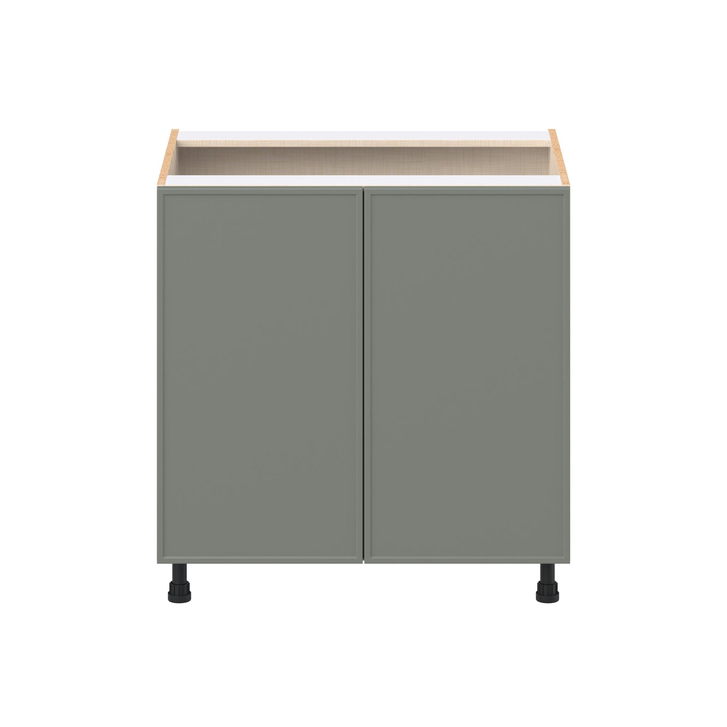 Linden 33 in. Painted Moss Green Sink Base Cabinet