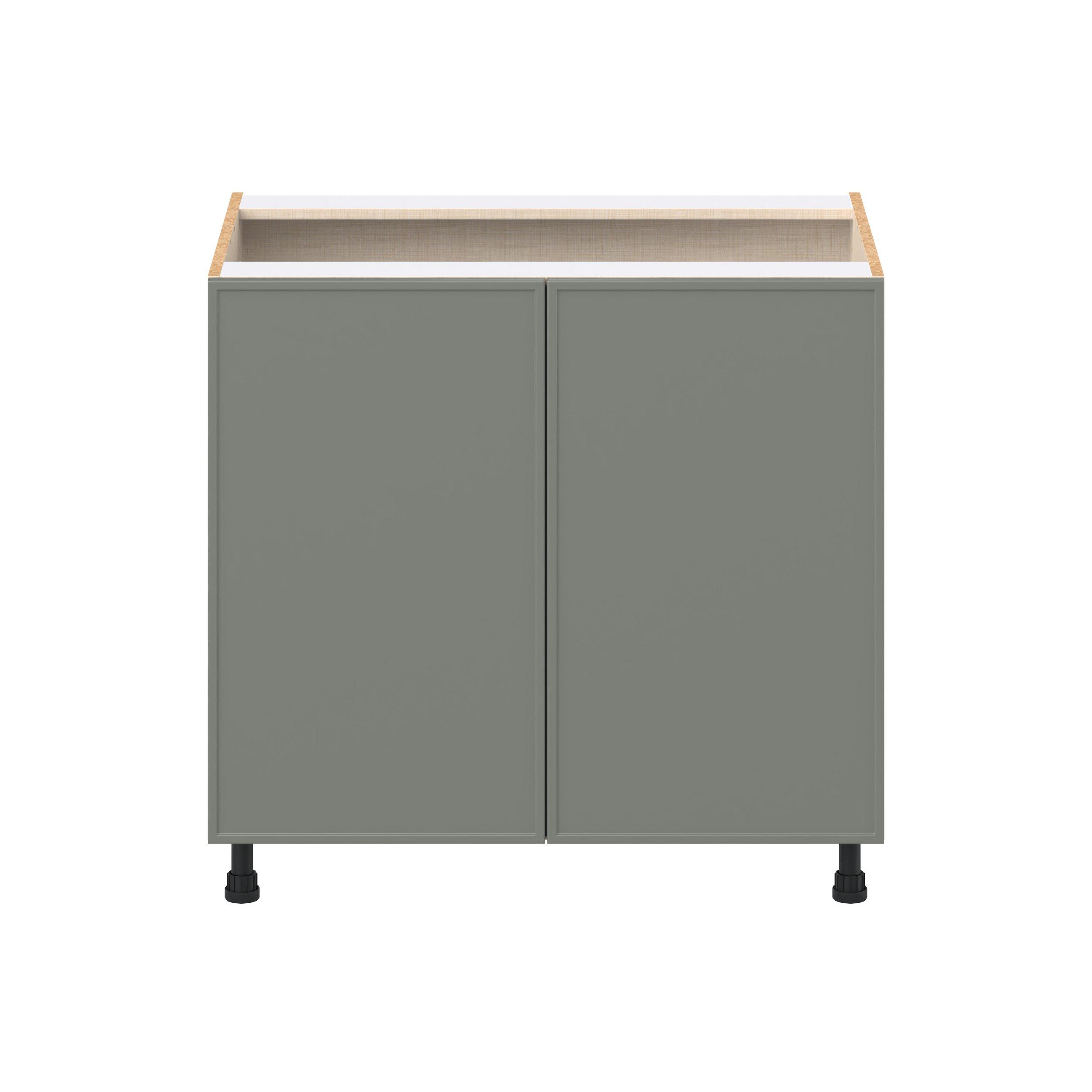 Linden 36 in. Painted Moss Green Sink Base Cabinet