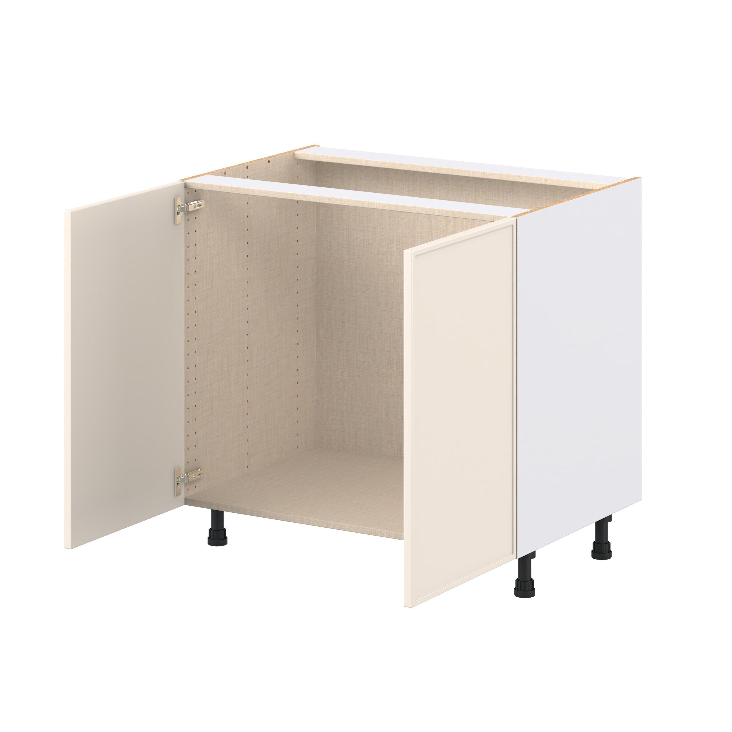 Linden 36 in. Painted Washed Linen Sink Base Cabinet