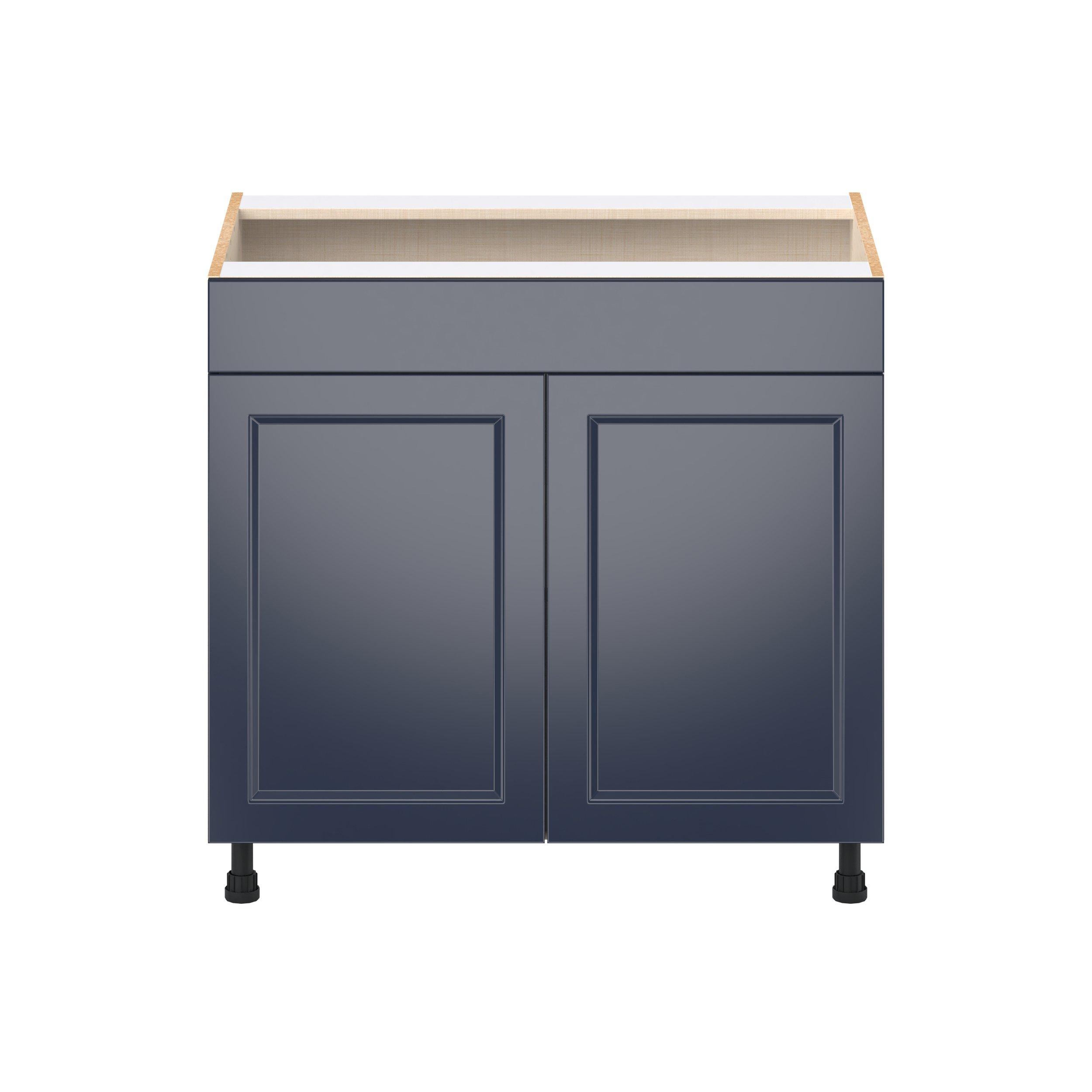 Peachtree 36 in. Painted Midnight Blue Cooktop Base Cabinet